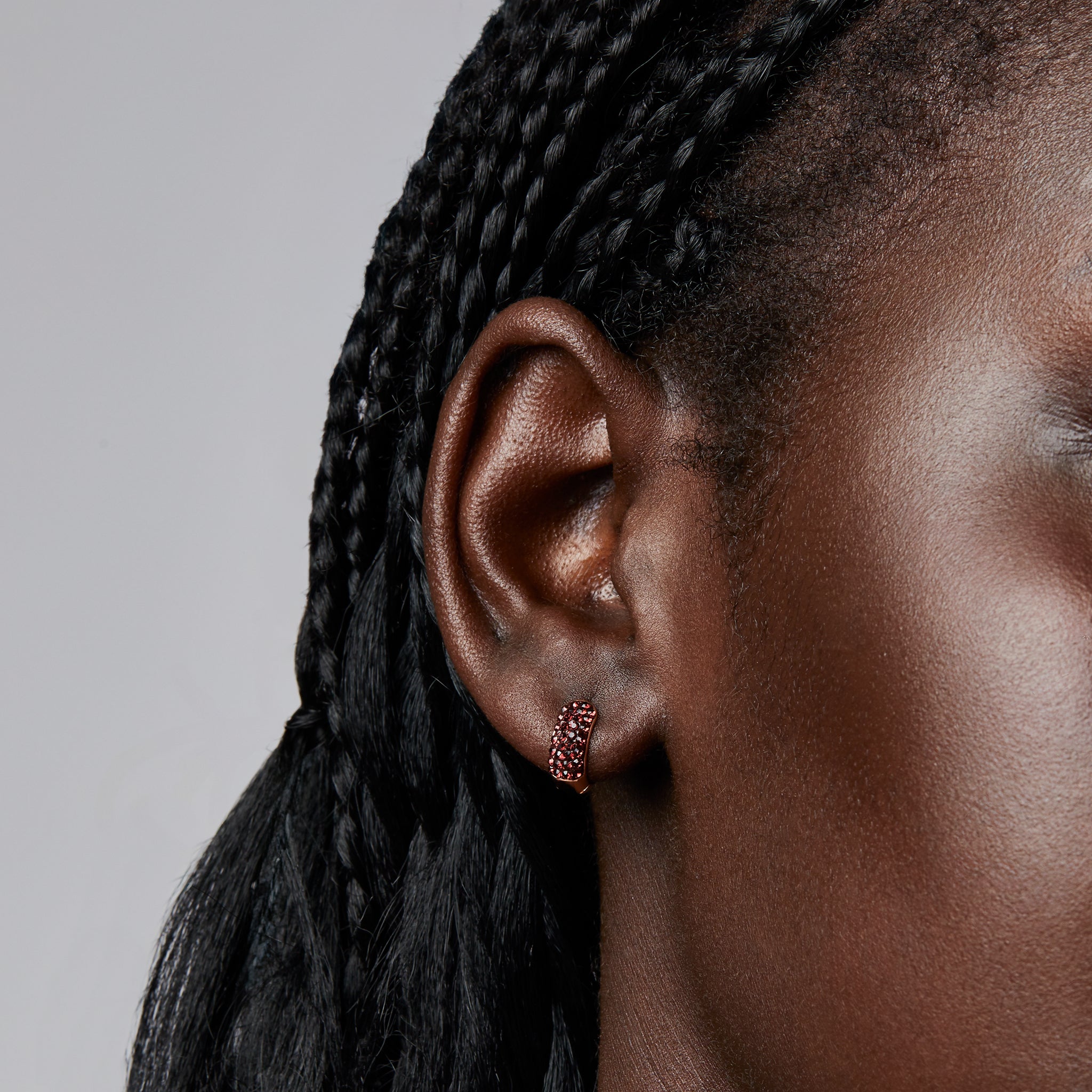 Montreal Victoire Hillberg & Berk Mini Sparkle Hoops - Jewelry in Maroon