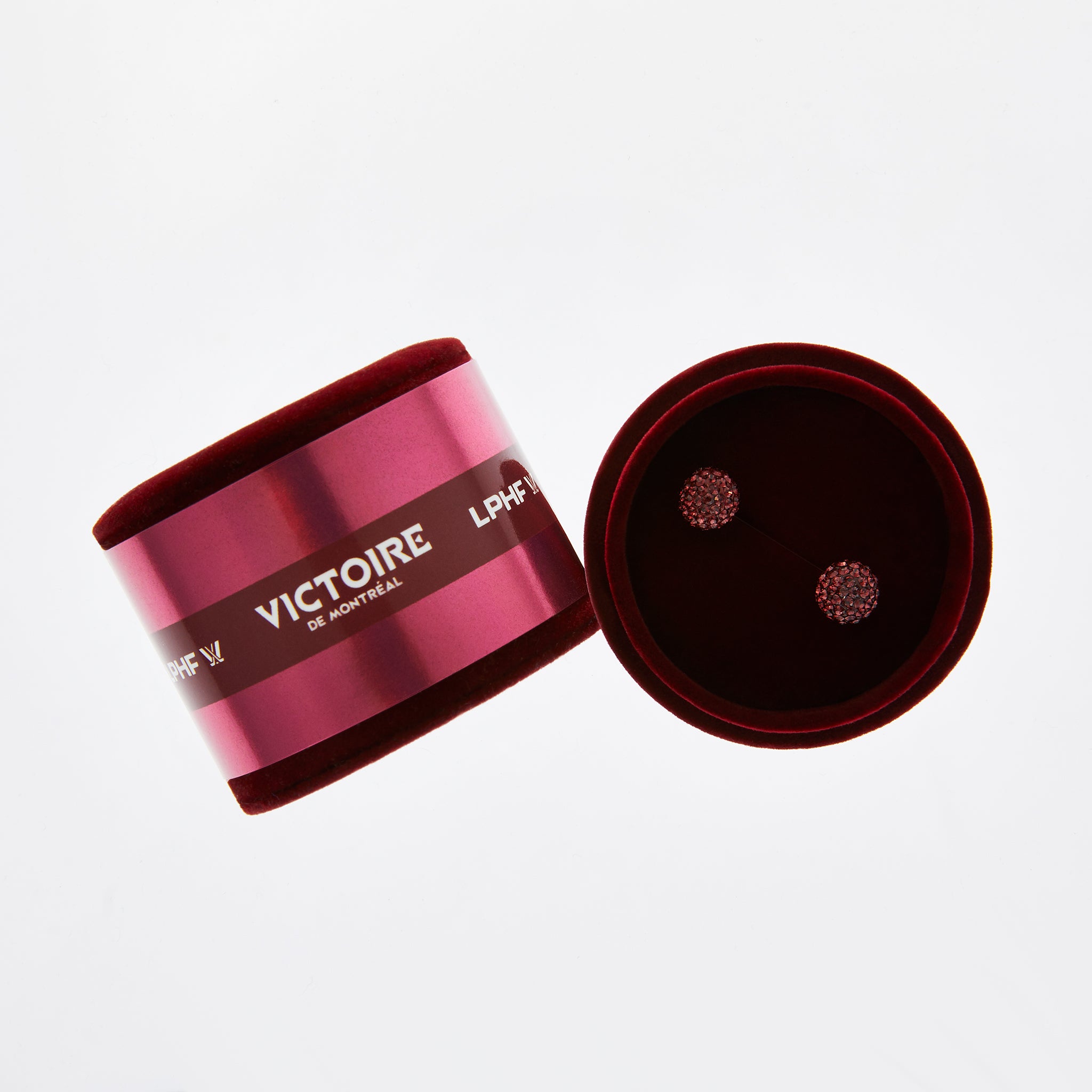 Montreal Victoire Hillberg & Berk Small Sparkle Ball™ Earrings - Jewelry in Maroon