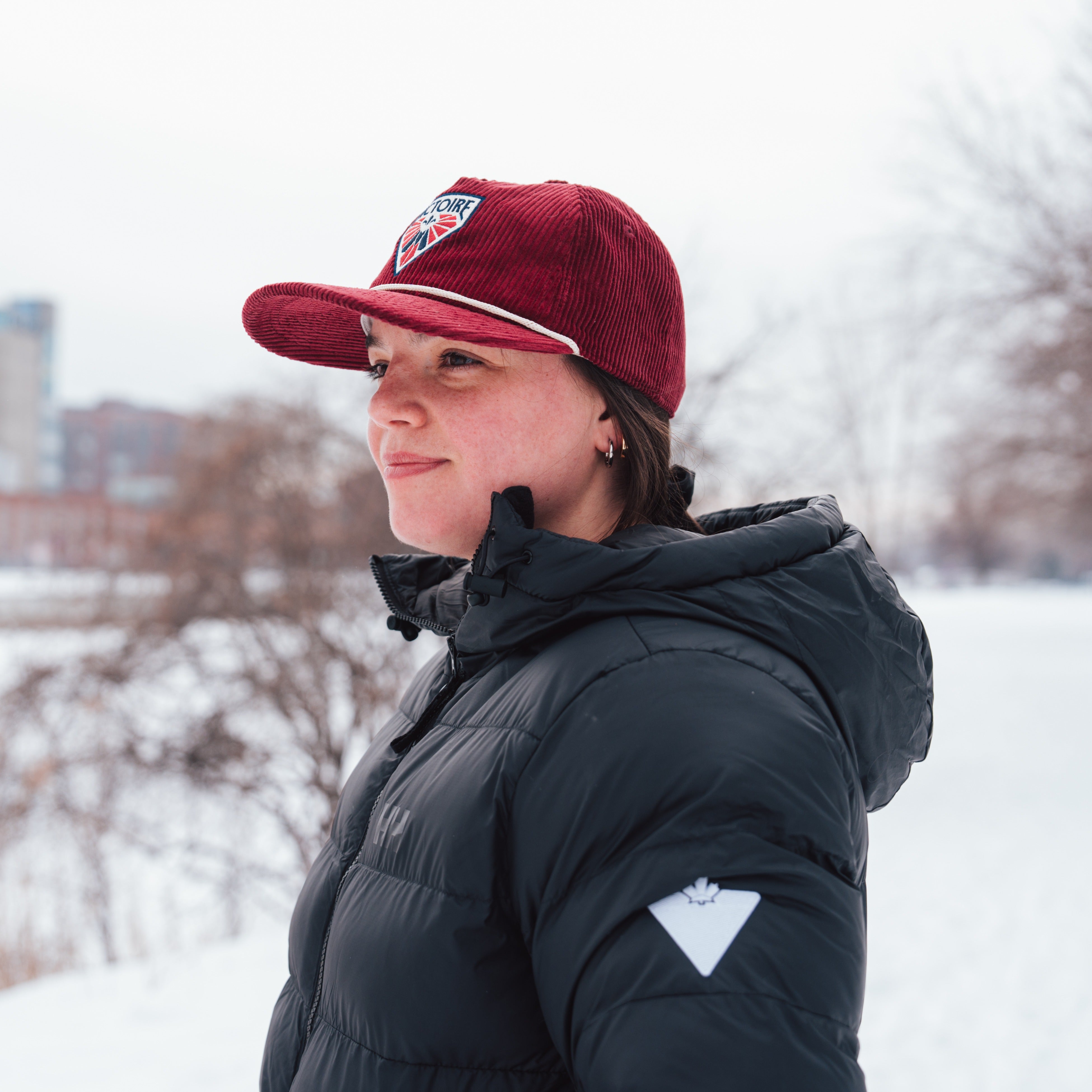 Montreal Victoire Adult Celly Logo Corduroy Hat - Hat in Maroon