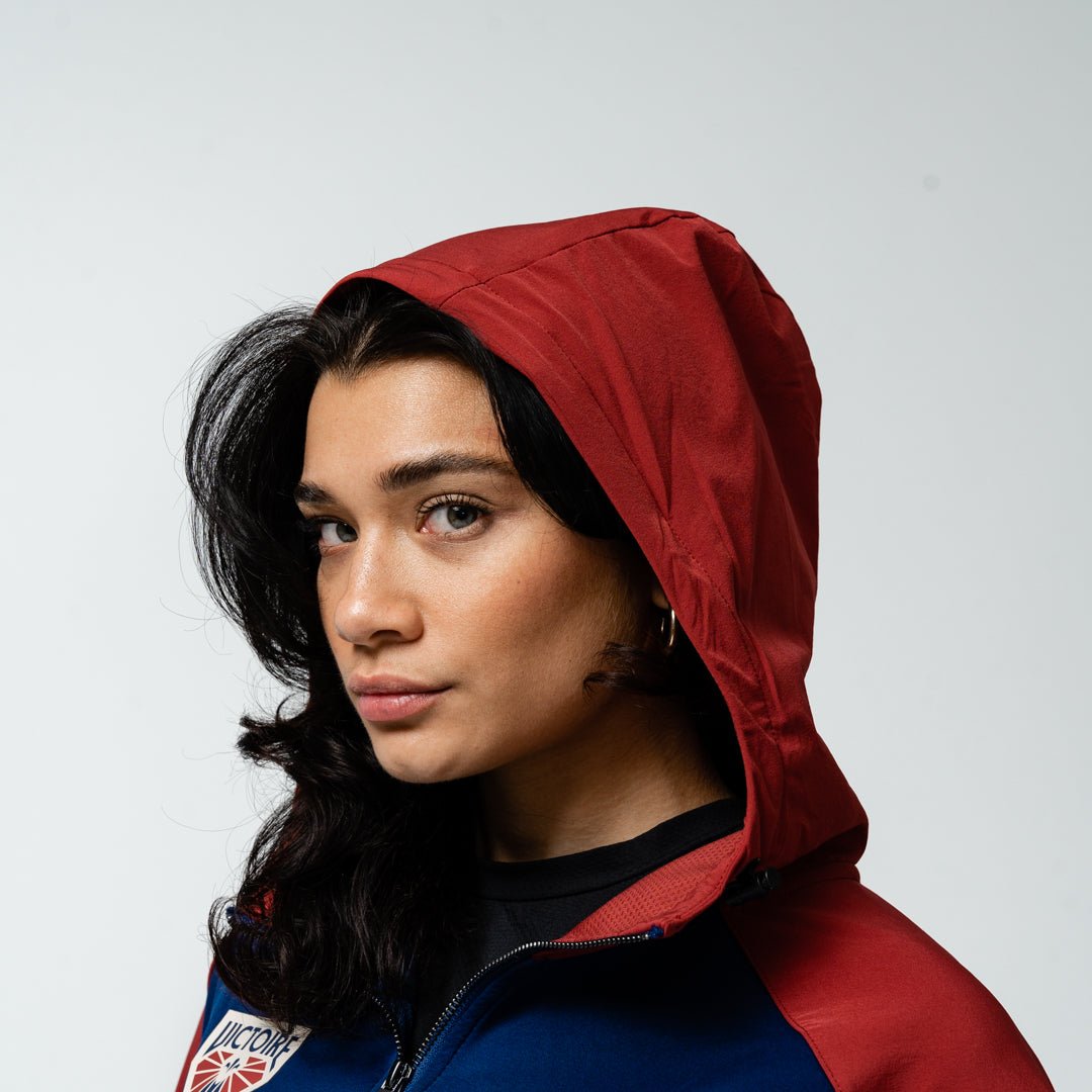 Montreal Victoire Adult Royalty Quarter Zip Podium Hybrid Jacket - Jacket in Maroon