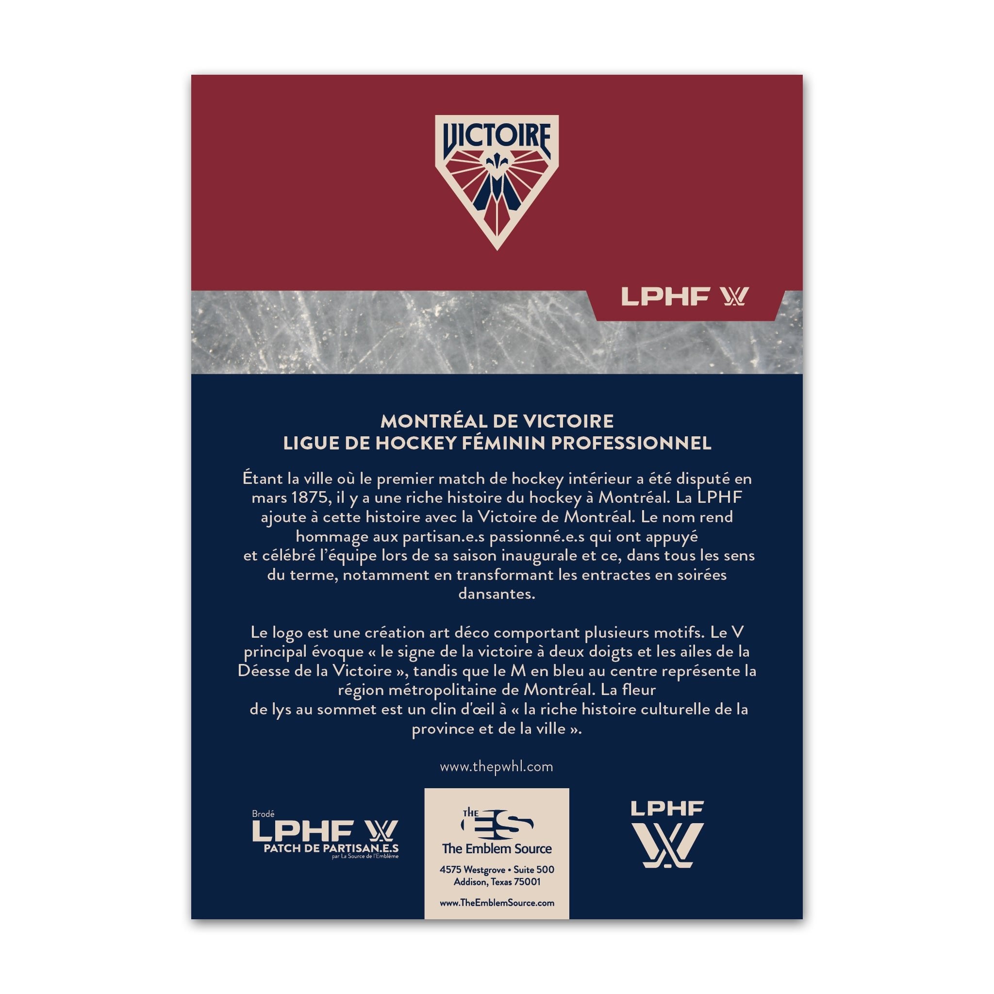 Montreal Victoire FanPatch Sticker - Collectibles in Maroon