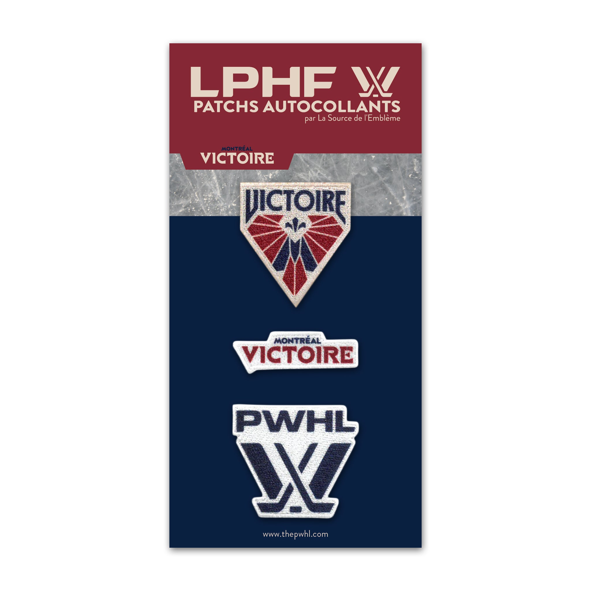 Montreal Victoire PatchStickers 3 Pack - Collectibles in Maroon