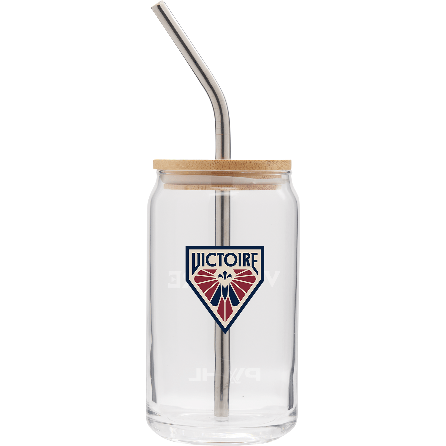 Montreal Victoire Soda Can Glass with Lid and Straw - Drinkware in Clear