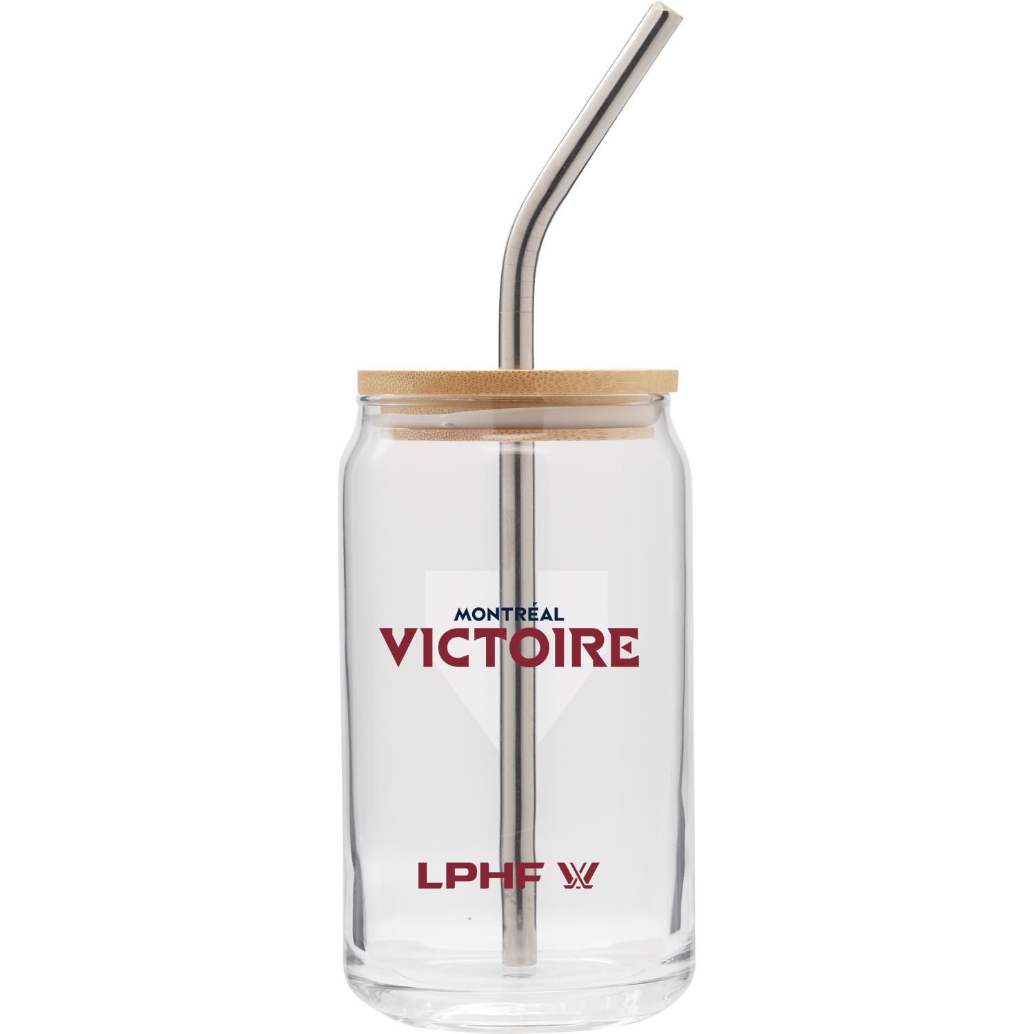 Montreal Victoire Soda Can Glass with Lid and Straw - Drinkware in Clear
