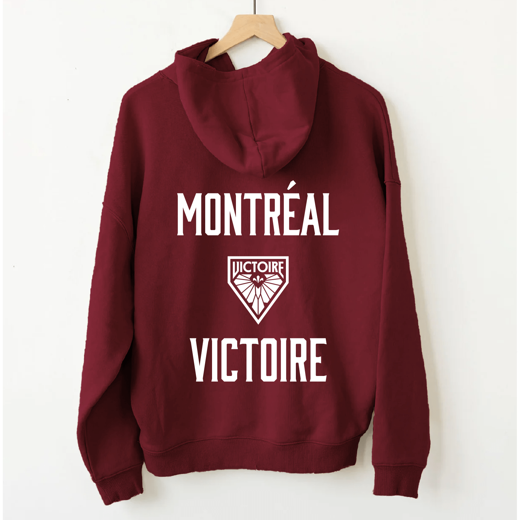 Montreal Victoire Unisex Line Change Back Hit Hockey Hoodie - Hoodie in Maroon
