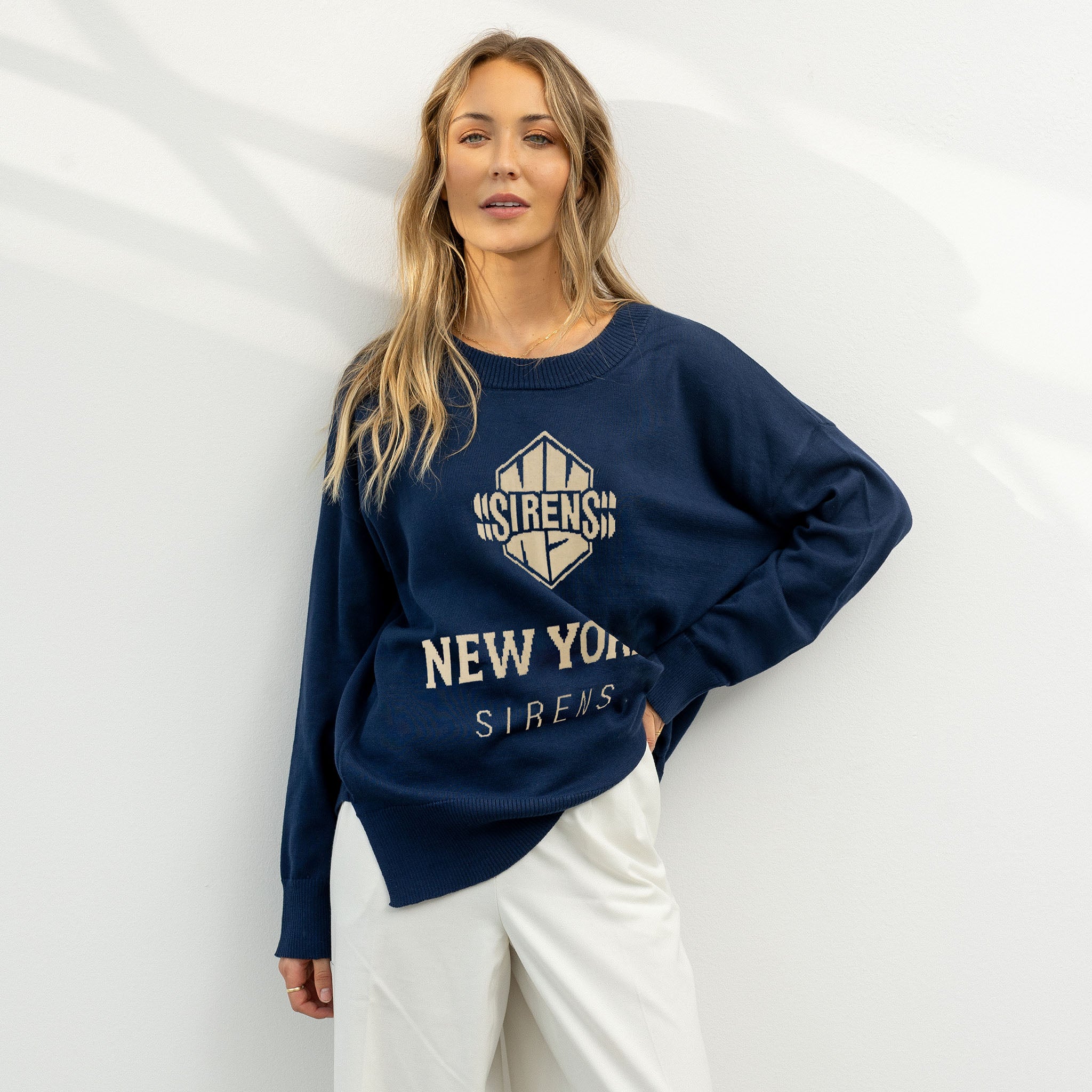 Women's New York Sirens Line Change Team Logo Knit Sweater - Sweater in S