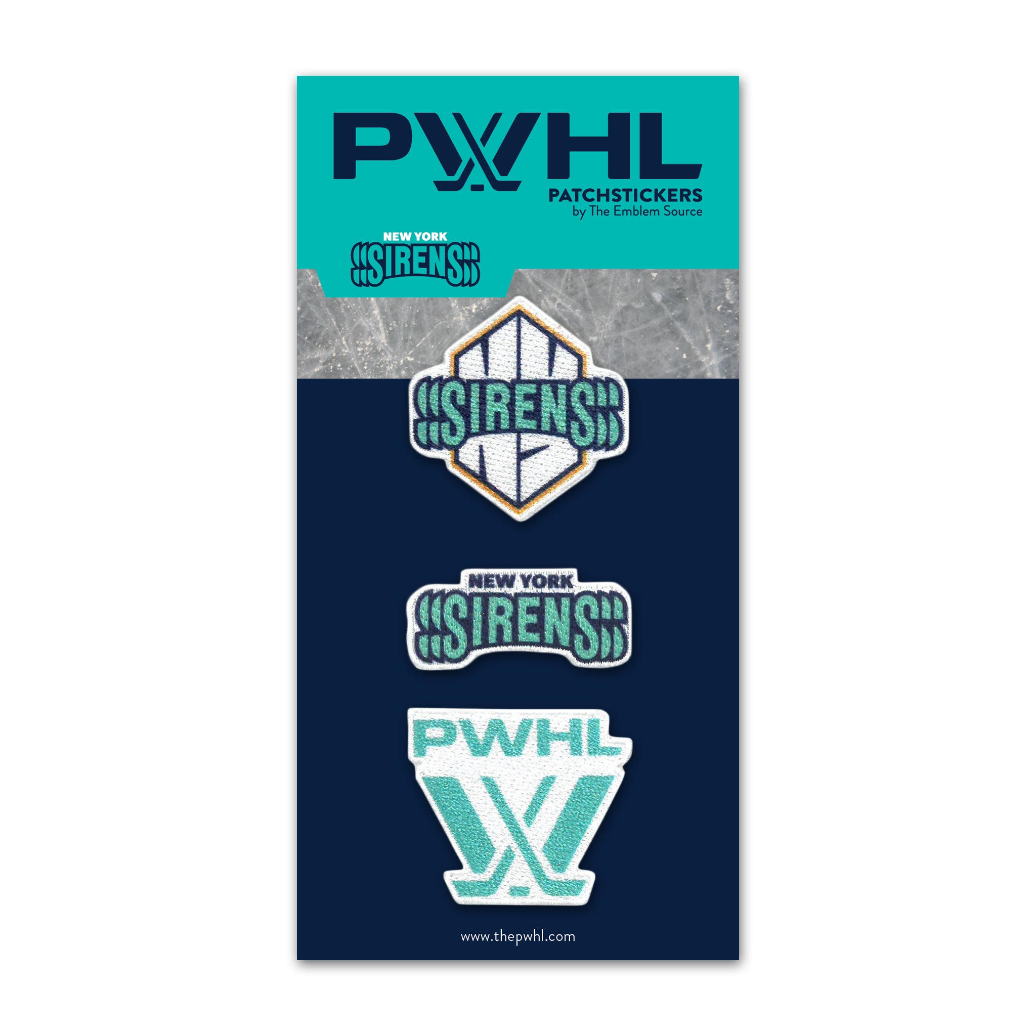 New York Sirens PatchStickers 3 Pack - Collectibles in Teal
