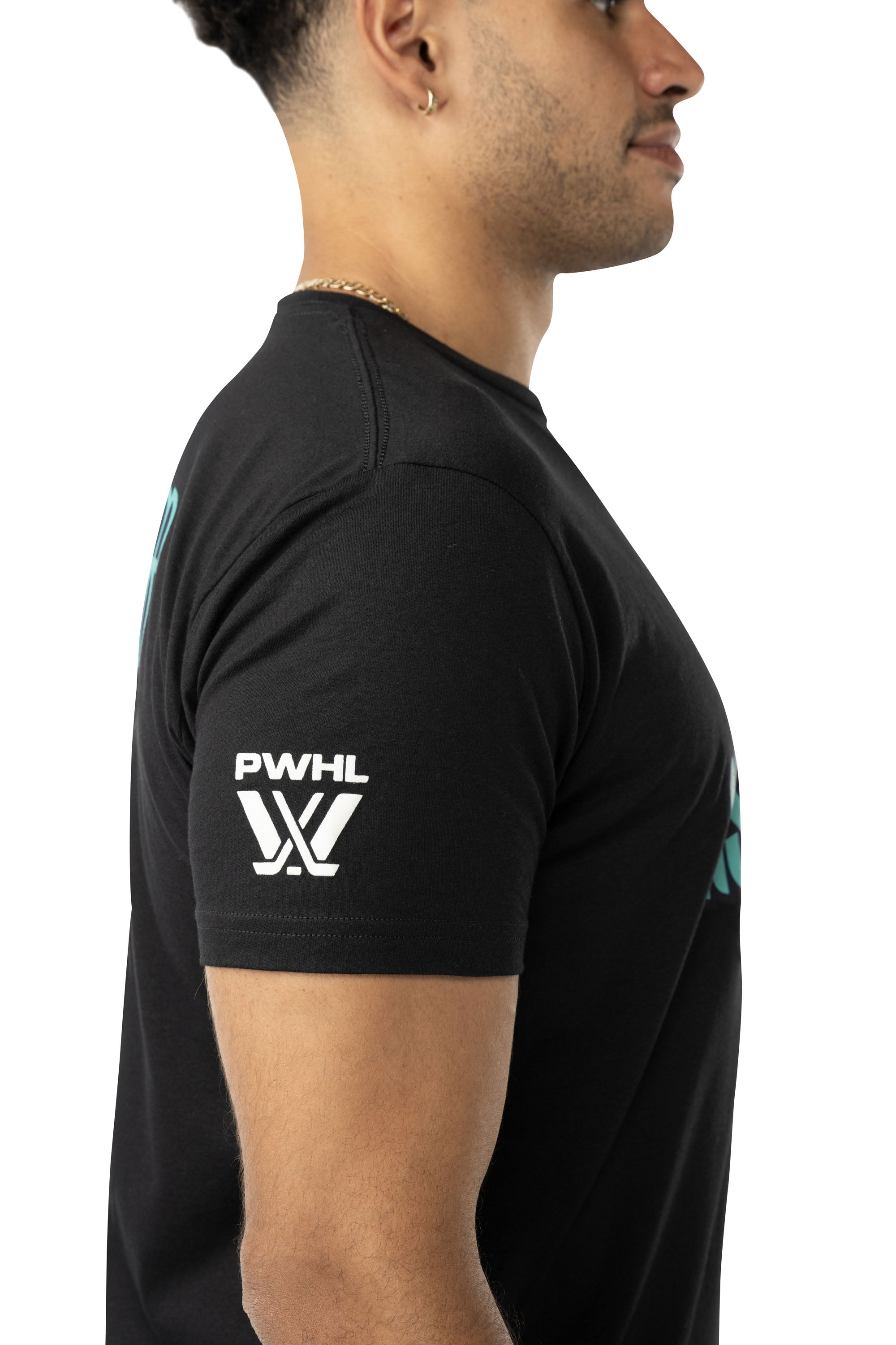 New York Sirens Unisex Bauer Front Logo Back Name T-Shirt - T-Shirt in Black