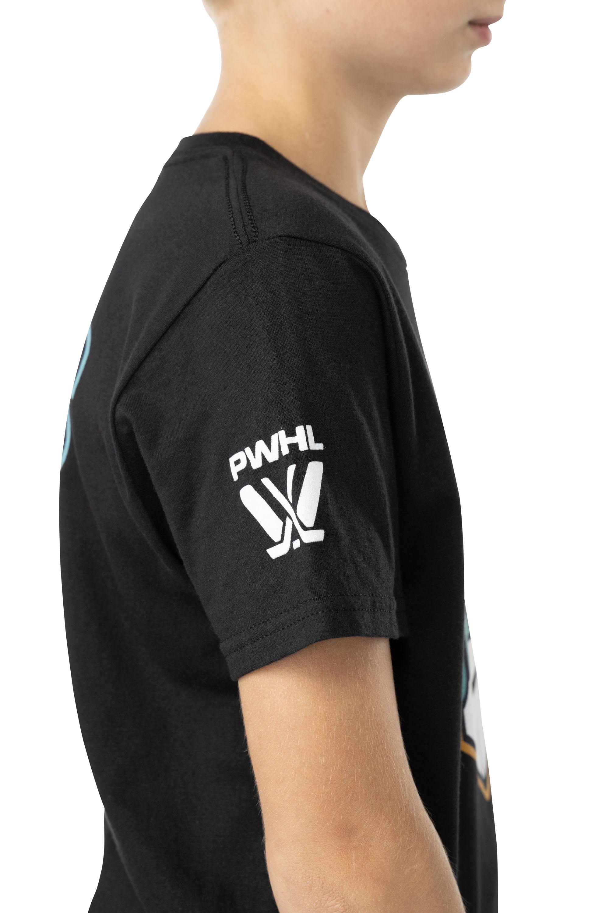 New York Sirens Youth Bauer Front Logo Back Name T-Shirt - T-Shirt in Black