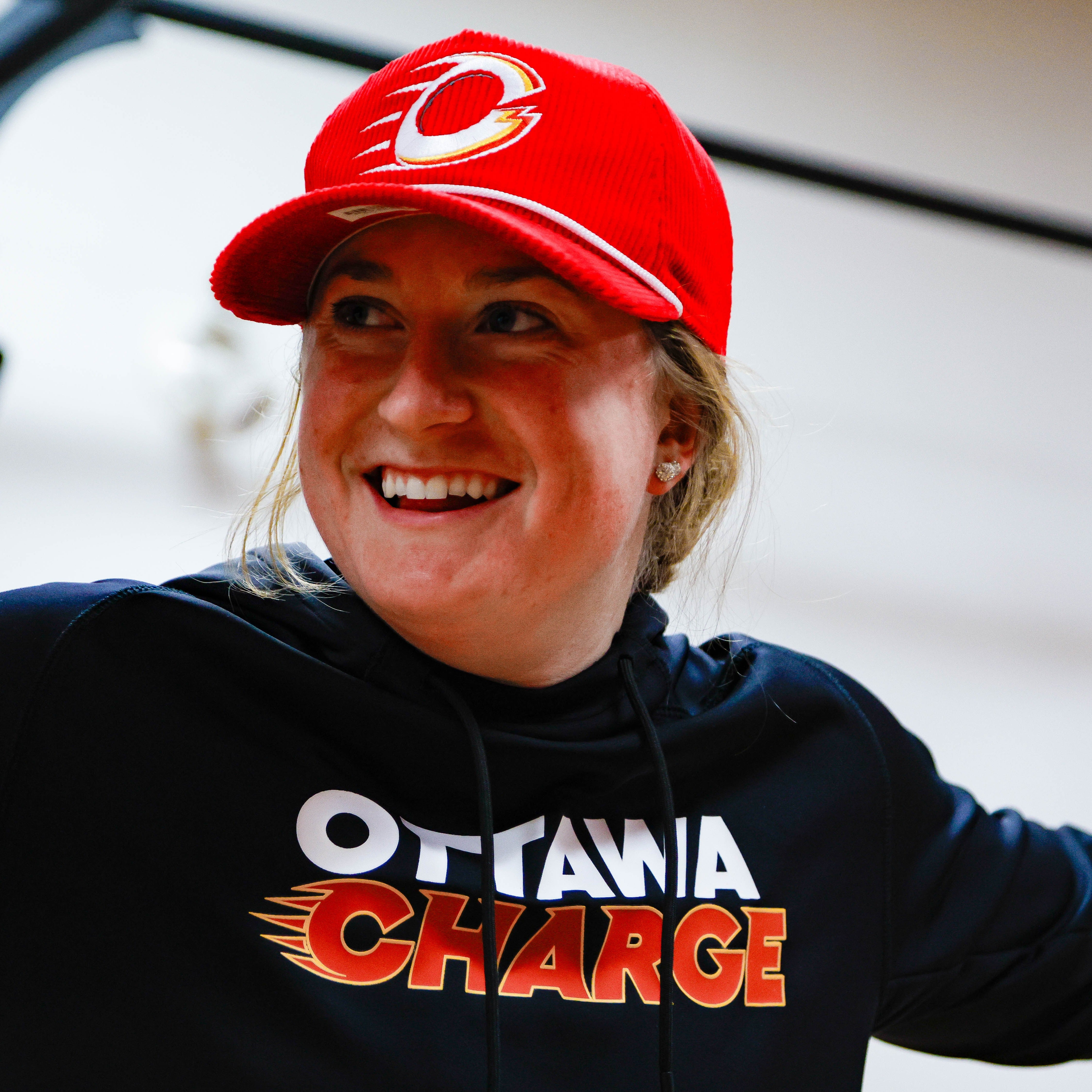 Ottawa Charge Adult Celly Logo Corduroy Hat - Hat in Red