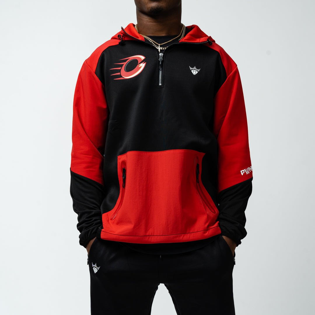 Ottawa Charge Adult Royalty Quarter Zip Podium Hybrid Jacket - Jacket in Red