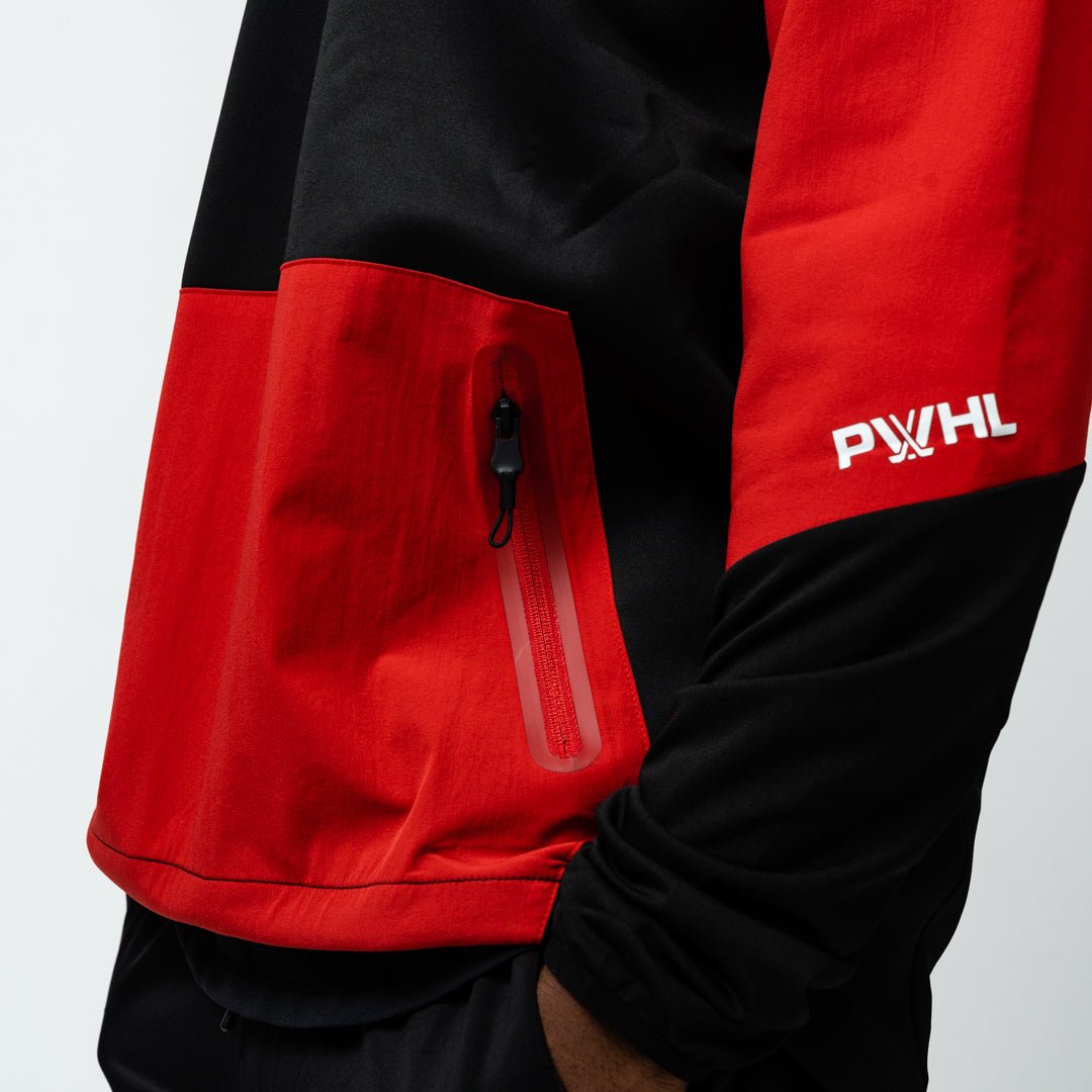 Ottawa Charge Adult Royalty Quarter Zip Podium Hybrid Jacket - Jacket in Red