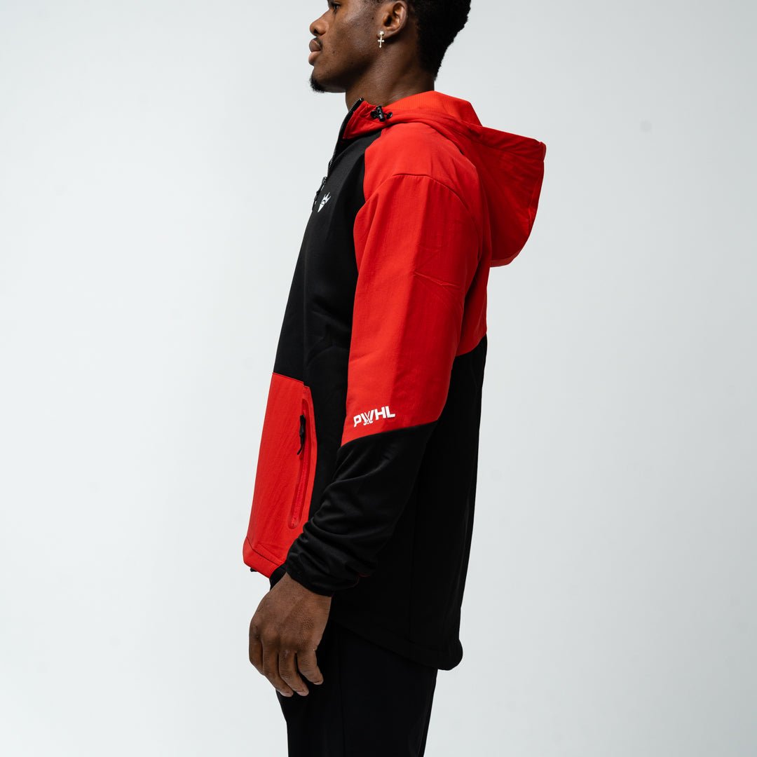 Ottawa Charge Adult Royalty Quarter Zip Podium Hybrid Jacket - Jacket in Red