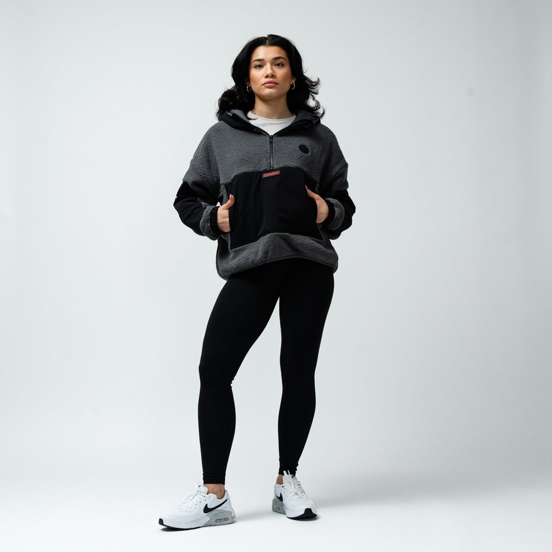 Ottawa Charge Adult Royalty Sherpa Half Zip Jacket - Jacket in Black