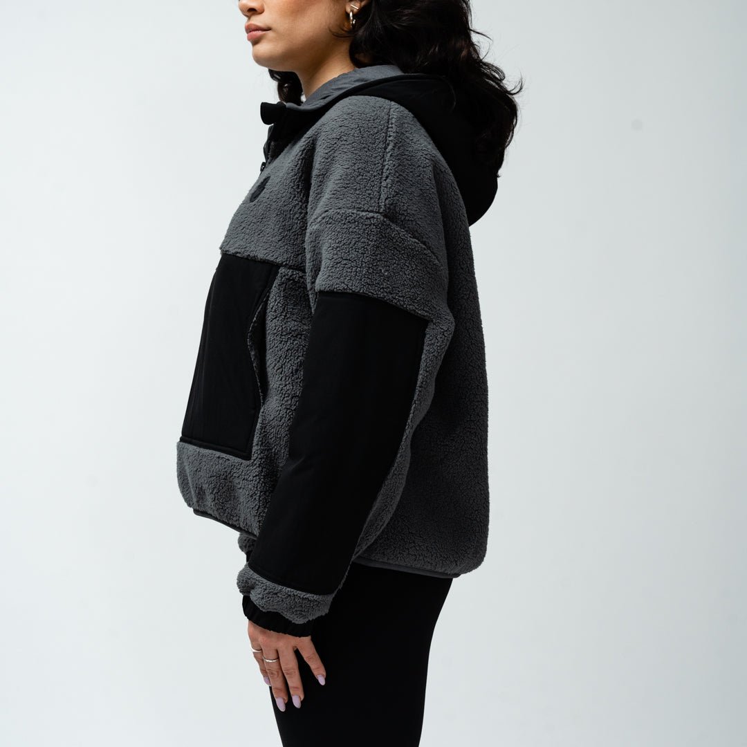 Ottawa Charge Adult Royalty Sherpa Half Zip Jacket - Jacket in Black