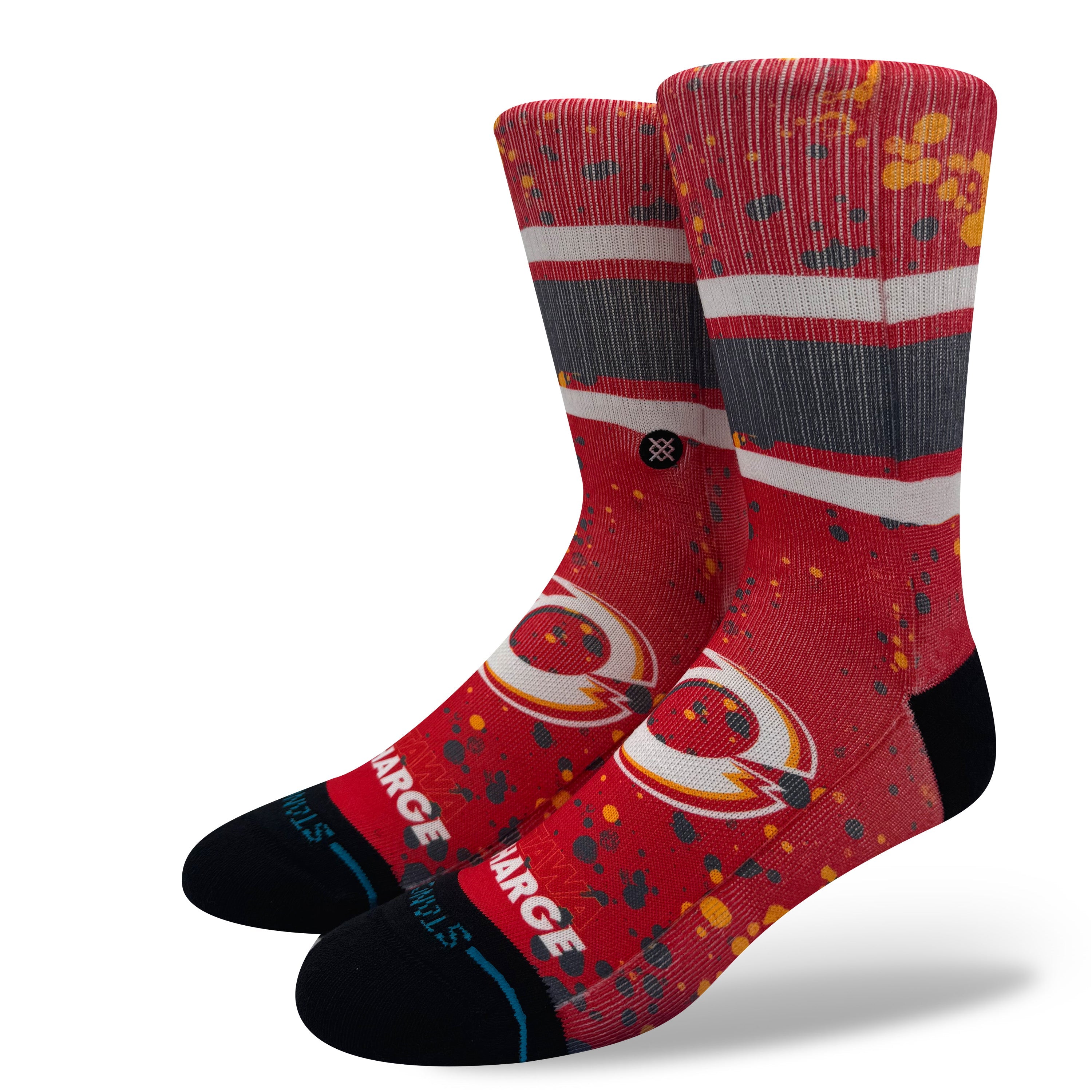 Ottawa Charge Adult Stance Splatter Crew Socks - Socks in Red