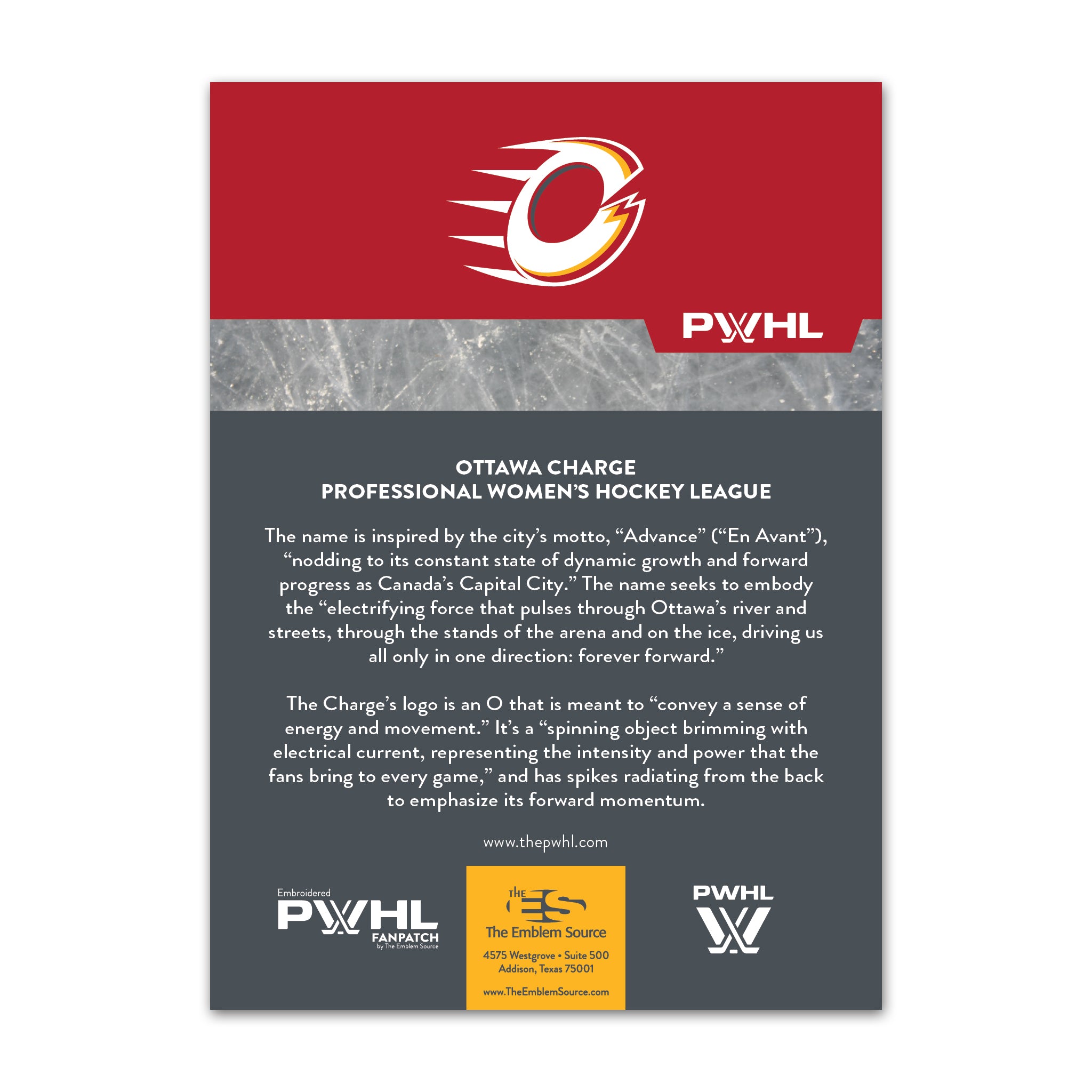 Ottawa Charge FanPatch Sticker - Collectibles in Red