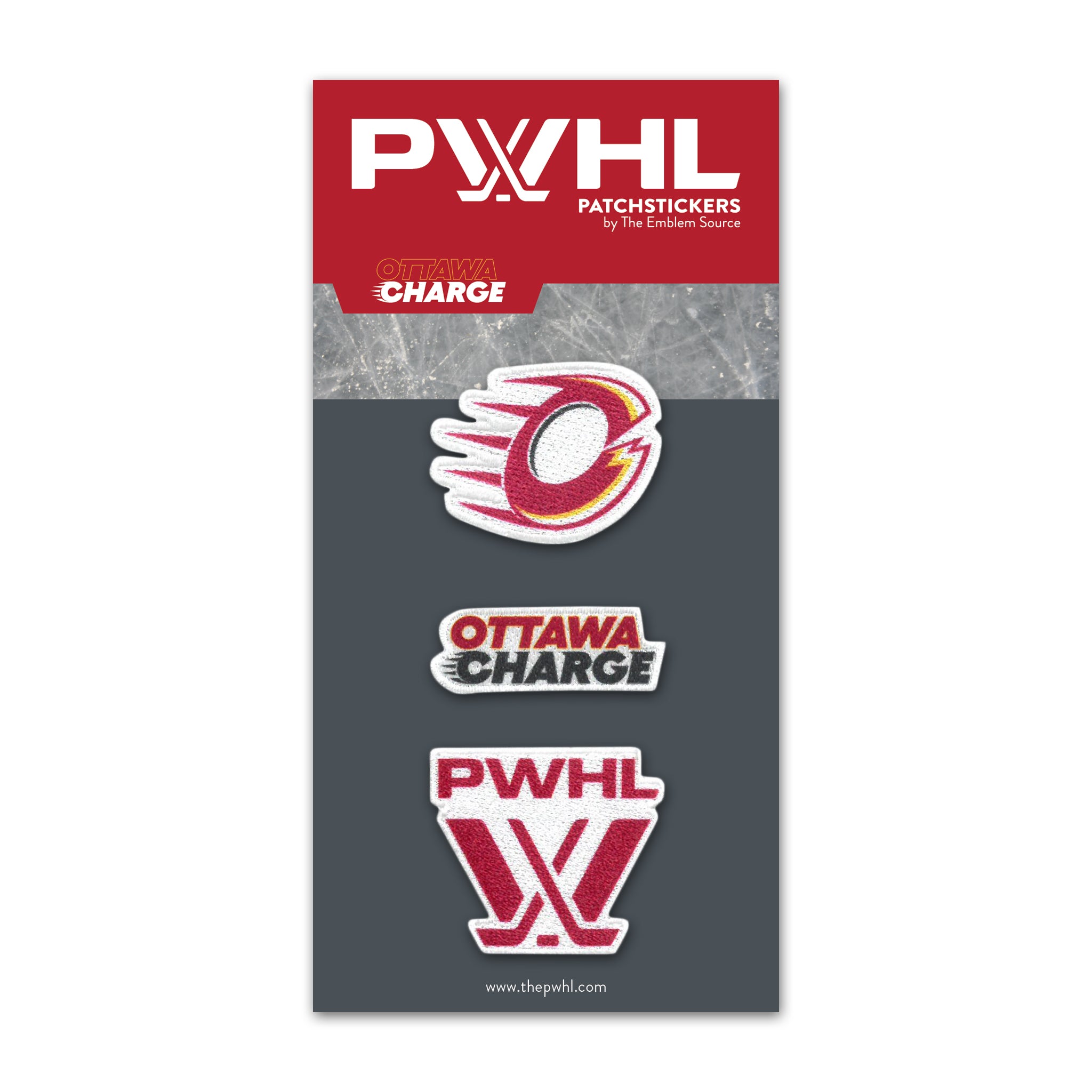 Ottawa Charge PatchStickers 3 Pack - Collectibles in Red