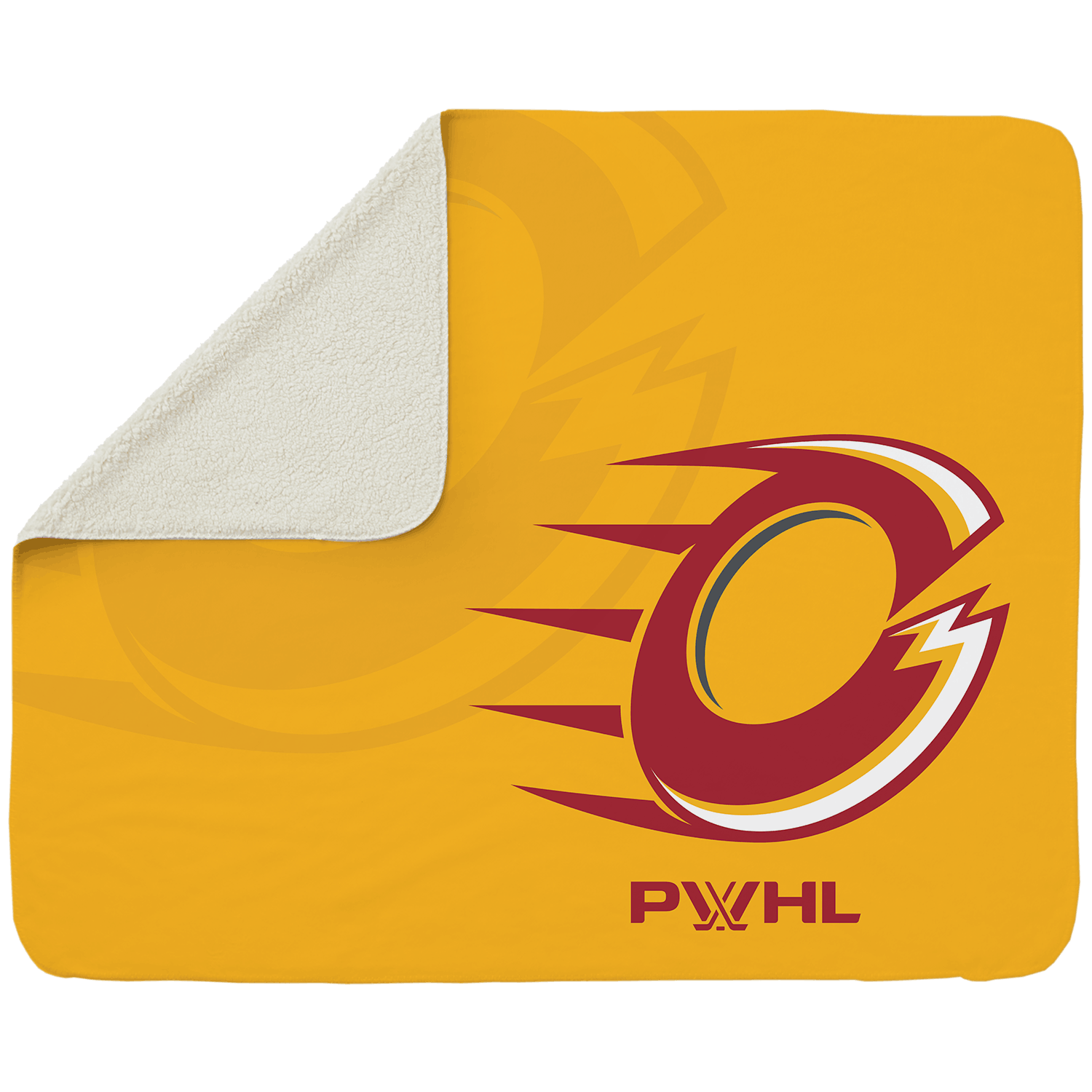 Ottawa Charge Sherpa Fleece Logo Throw Blanket - Blankets in Cream Back