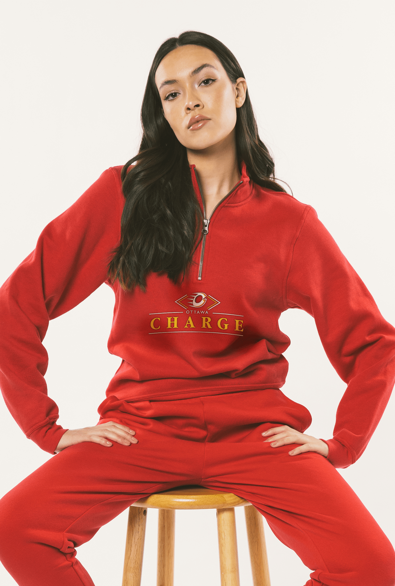 Ottawa Charge Unisex Peace Collective Fleece Quarter Zip - Quarter Zip in Red
