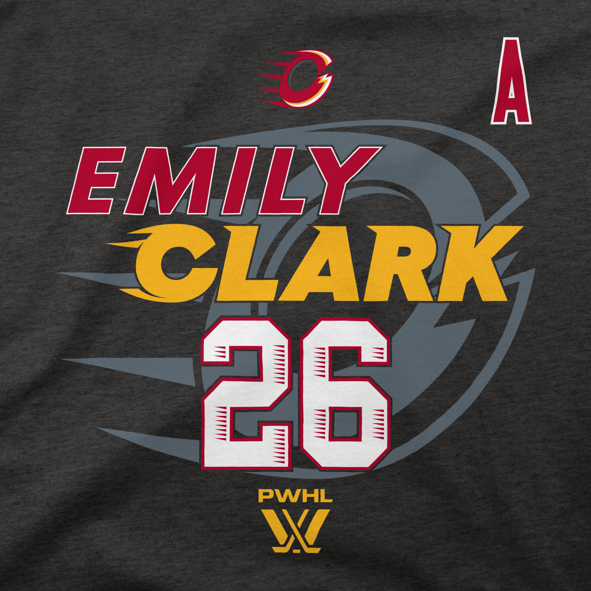 Ottawa Charge Youth Stadium Essentials Emily Clark 26 Hoodie - Hoodie in Charcoal