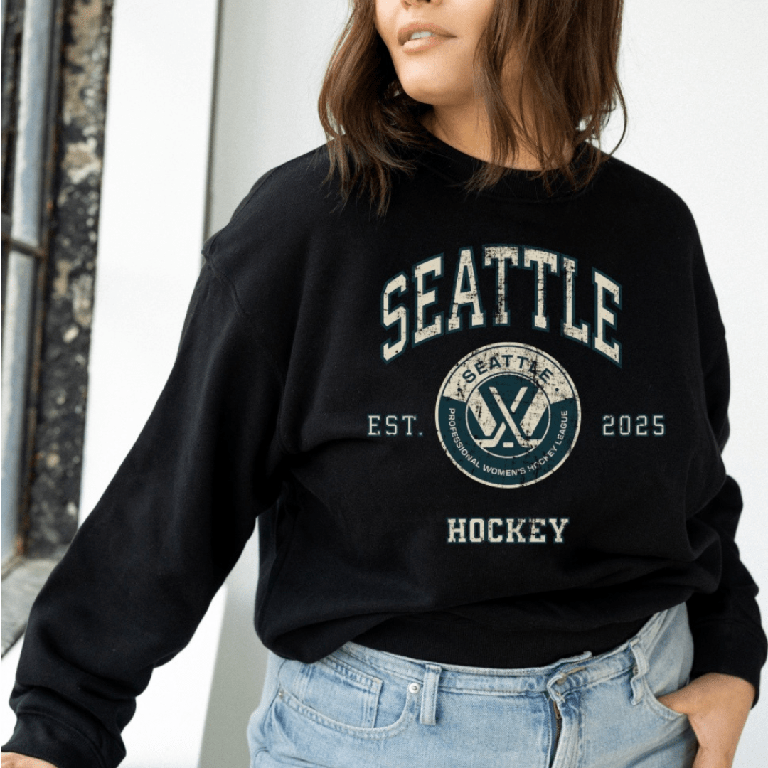 Seattle Adult Line Change University Crew - Crewneck in Black