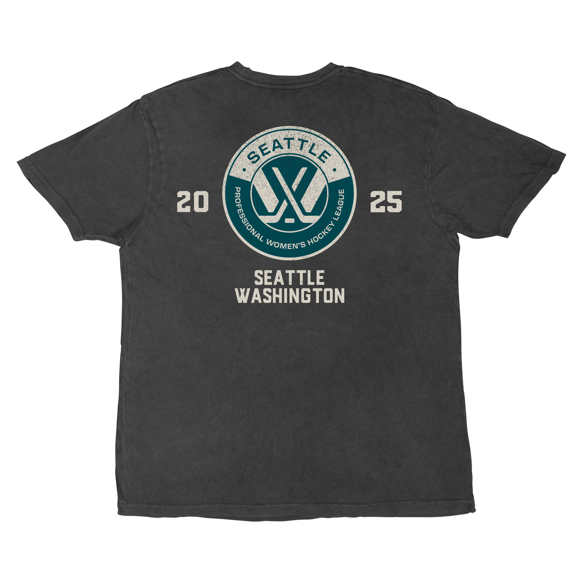 Pre - Order PWHL Seattle Adult Stadium Essentials Get Back Vintage T-Shirt - T-Shirt in Vintage Black