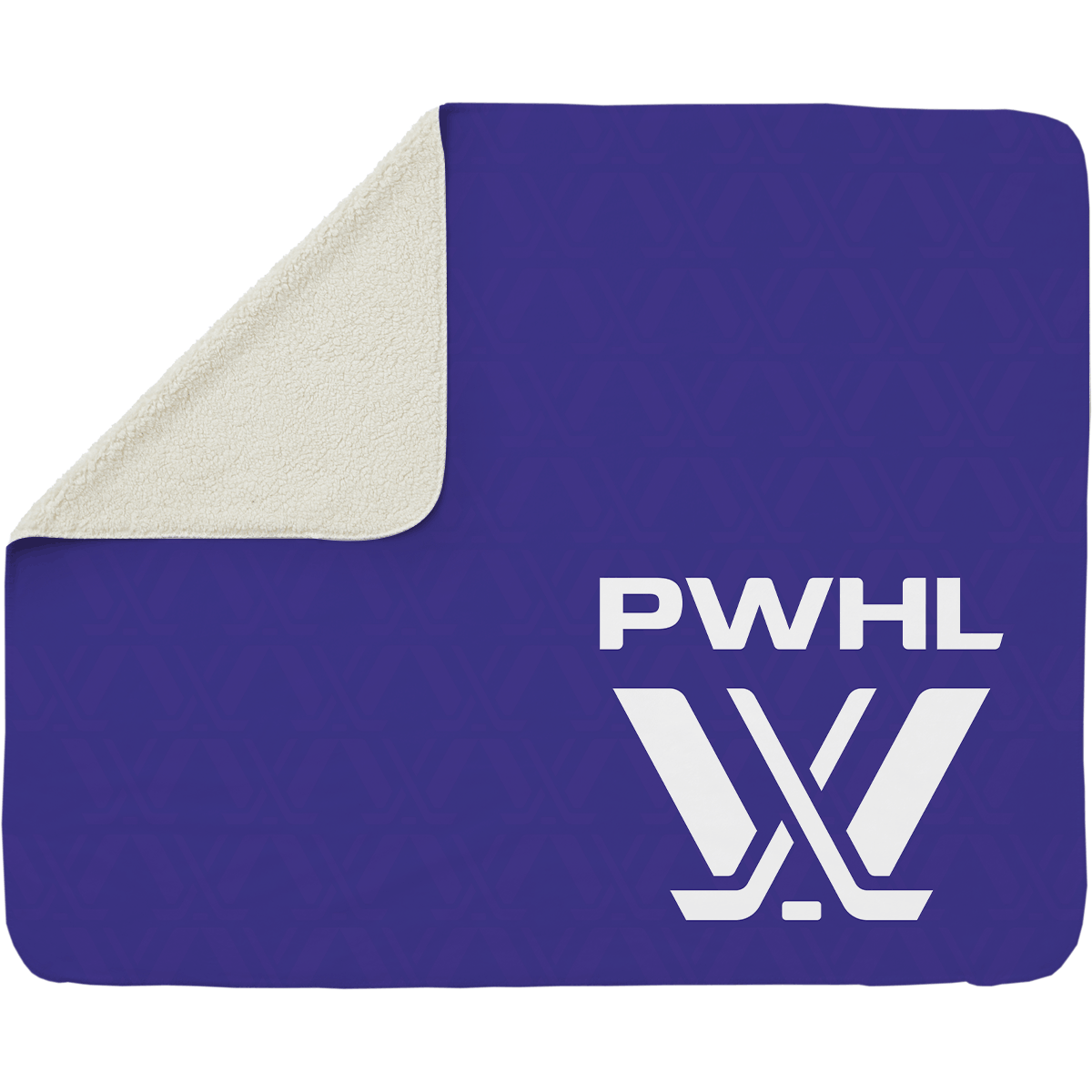 PWHL Sherpa Fleece Logo Throw Blanket - Blankets in Cream Back