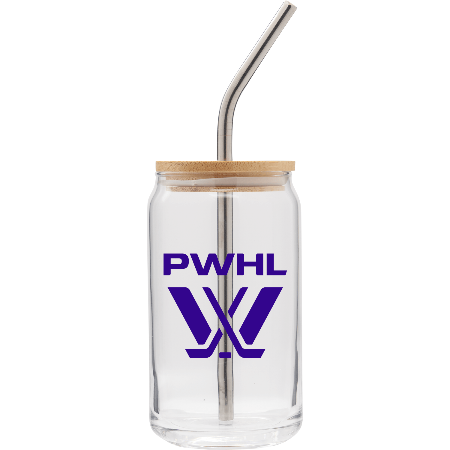 PWHL Soda Can Glass with Lid and Straw - Drinkware in Clear