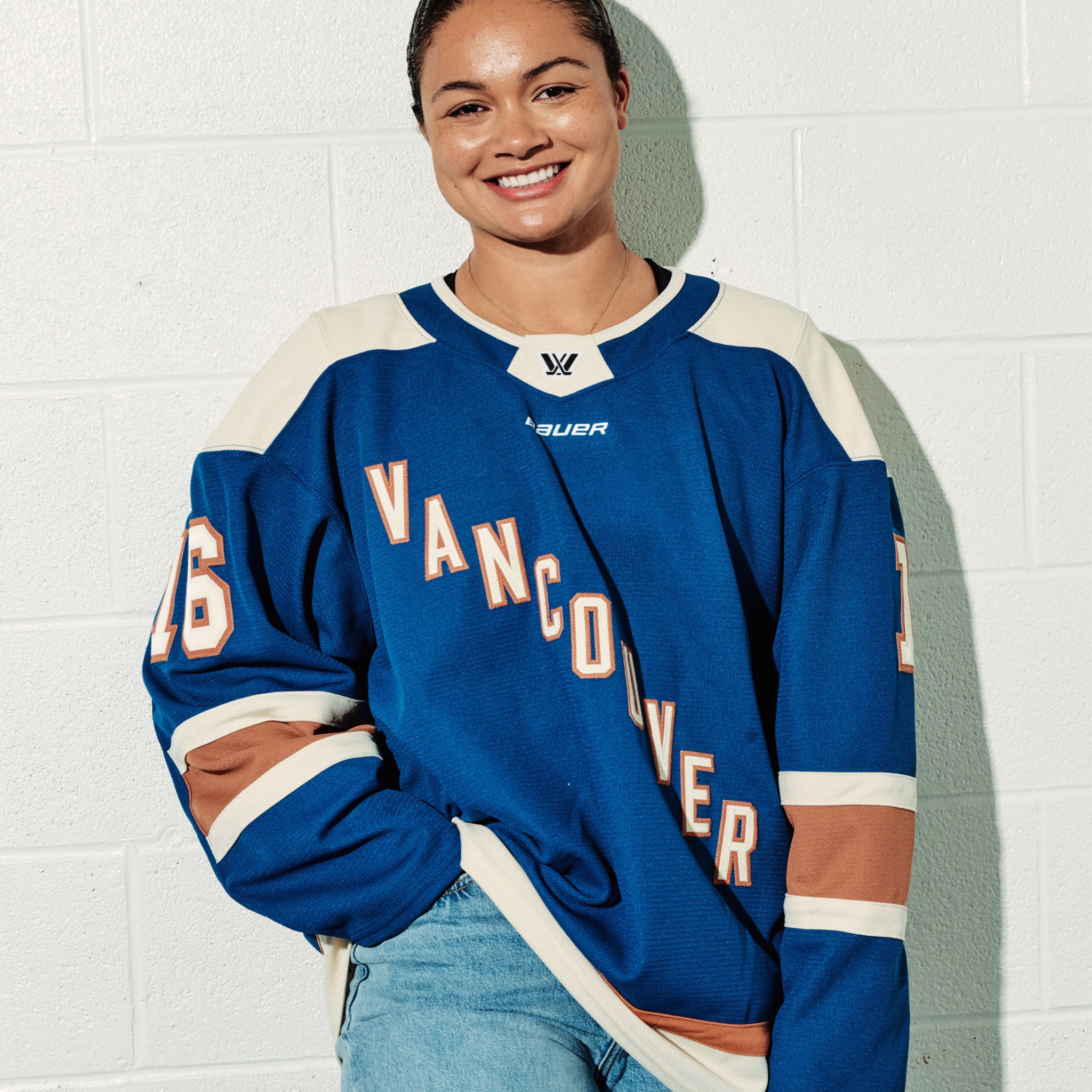 Adult PWHL Vancouver Sophie Jaques Bauer Replica Home Jersey - Jersey in Blue