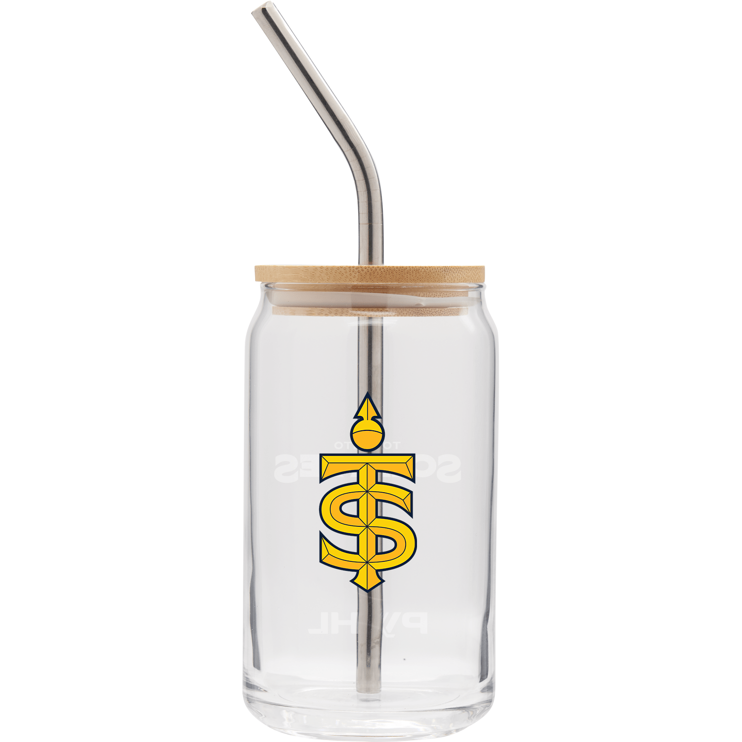 Toronto Sceptres Soda Can Glass with Lid and Straw - Drinkware in Clear