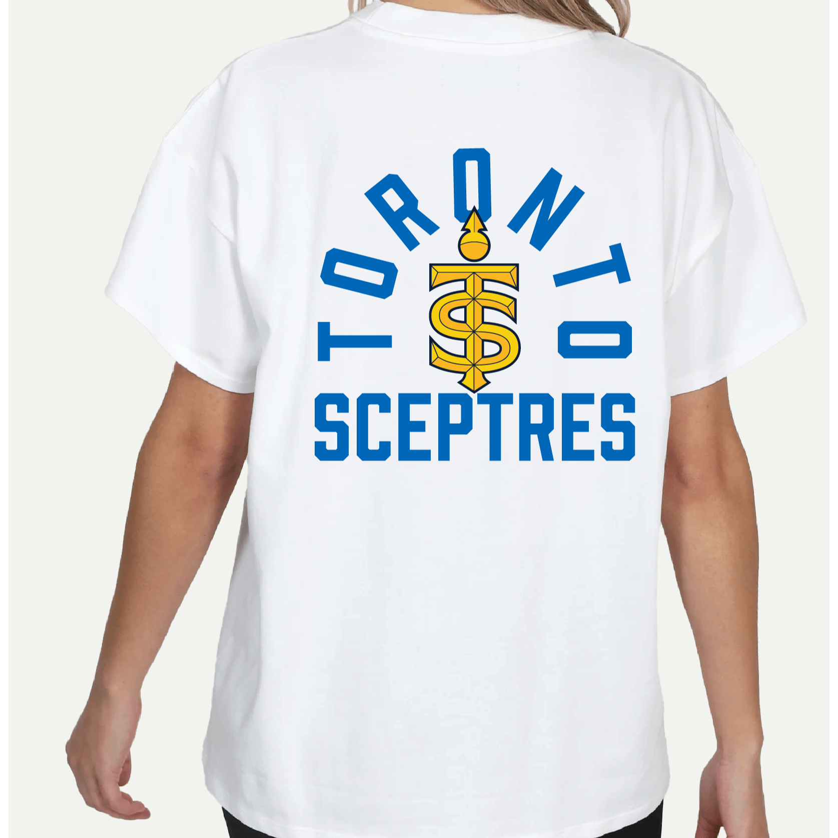 Toronto Sceptres Unisex Line Change Back Hit Hockey Oversized T-Shirt - T-Shirt in White