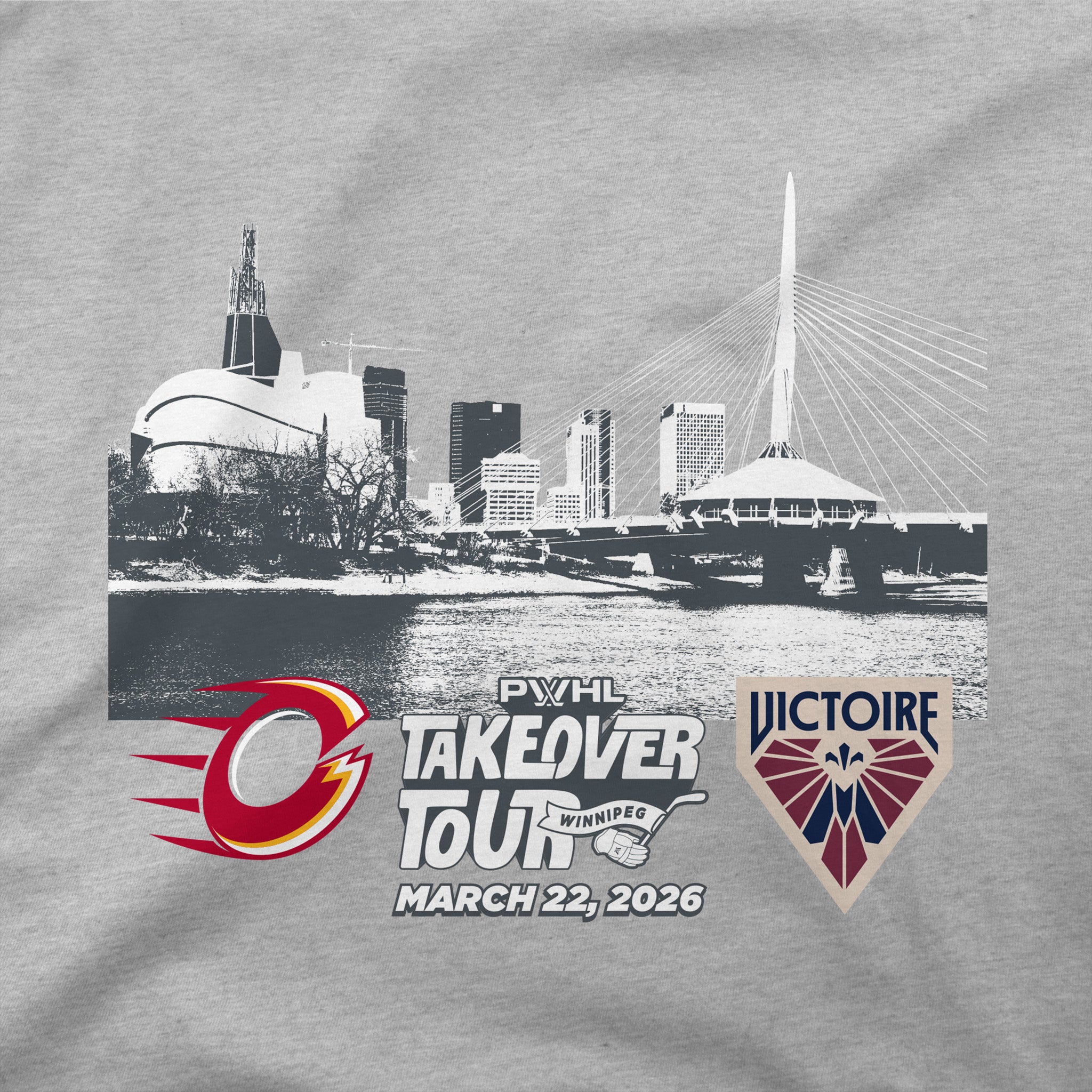 T-shirt Skyline Match Up La Grande Tournée LPHF à Winnipeg pour adultes Stadium Essentials
