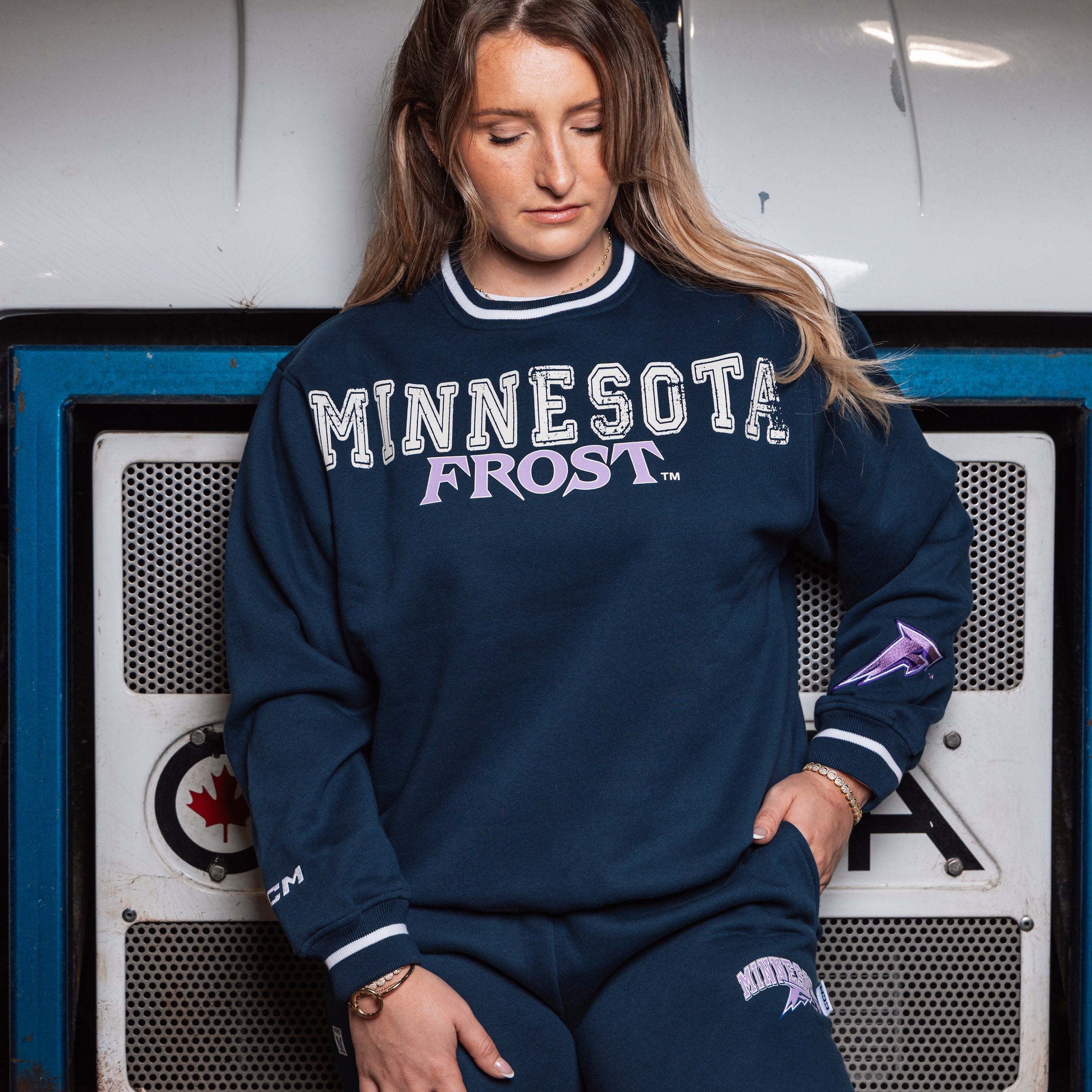 Women's Minnesota Frost CCM Wordmark Crew - Crewneck in S