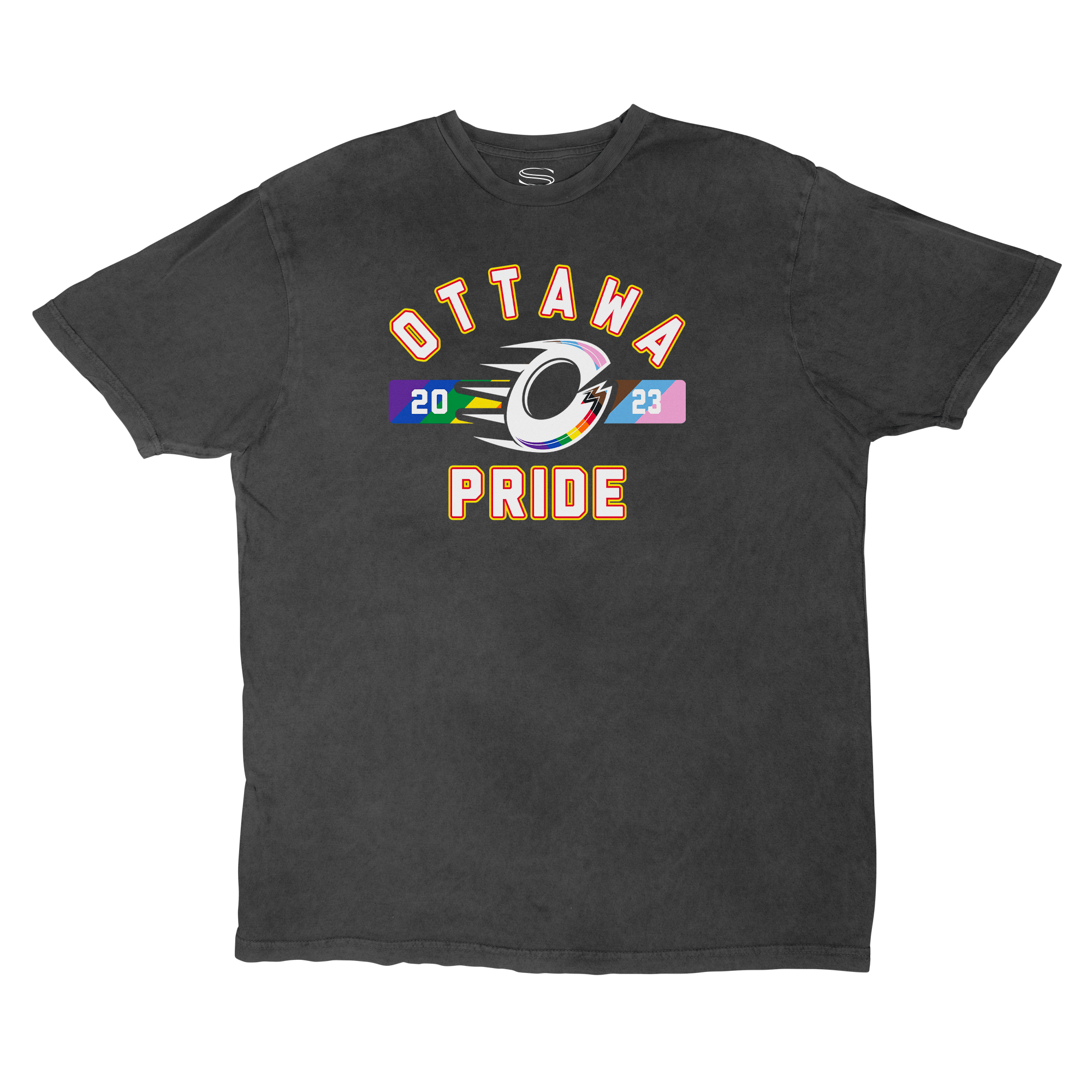 Pre - Order Ottawa Charge Adult Stadium Essentials Issue Pride Vintage T-Shirt - T-Shirt in Vintage Black