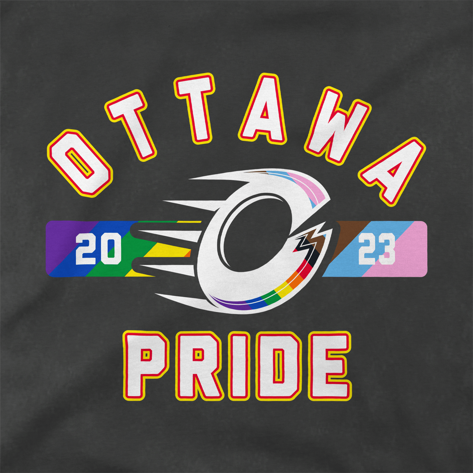 Pre - Order Ottawa Charge Adult Stadium Essentials Issue Pride Vintage T-Shirt - T-Shirt in Vintage Black