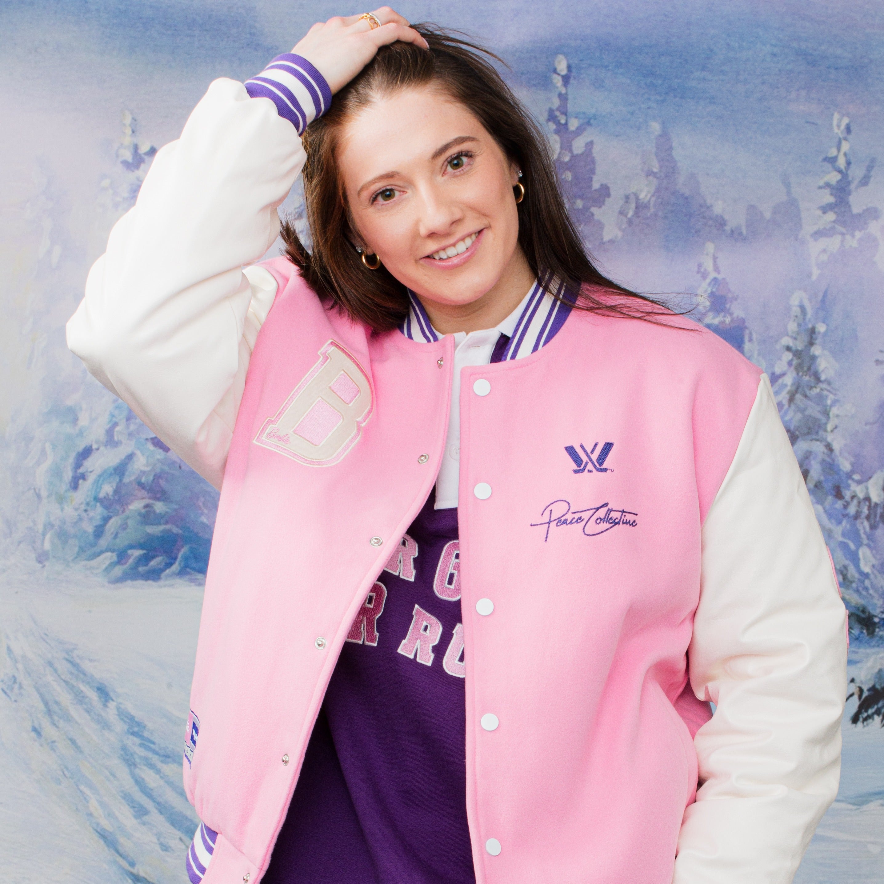 PWHL x Barbie by Peace Collective Adult Letterman Jacket