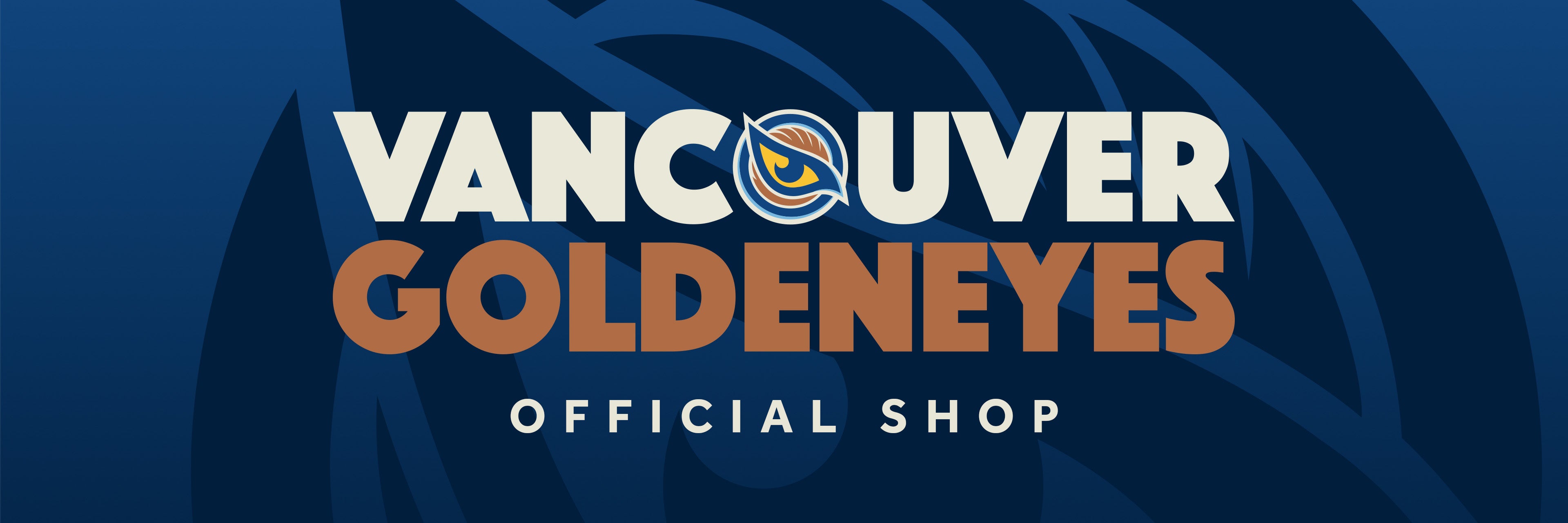 Vancouver Goldeneyes logo and "Official Shop" text on a blue background