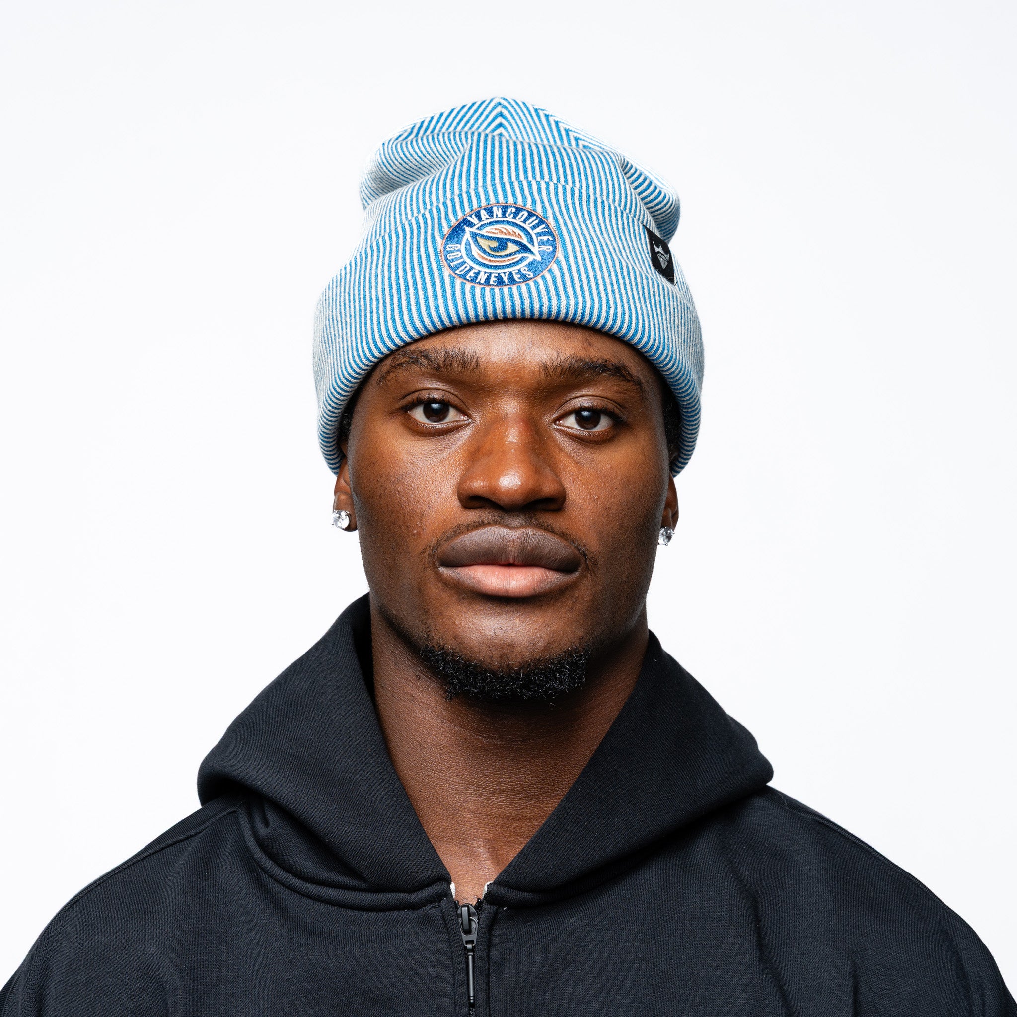 Adult Vancouver Goldeneyes Royalty Double Knit Beanie - Hat in Blue