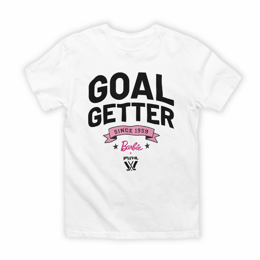 T-shirt pour enfants PWHL x Barbie « Goal Getter »