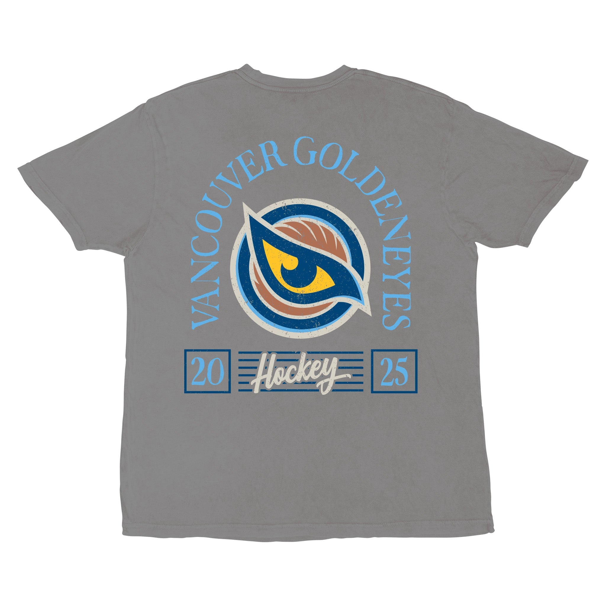 Adult Vancouver Goldeneyes Stadium Essentials Laylow Vintage T-Shirt - T-Shirt in Grey