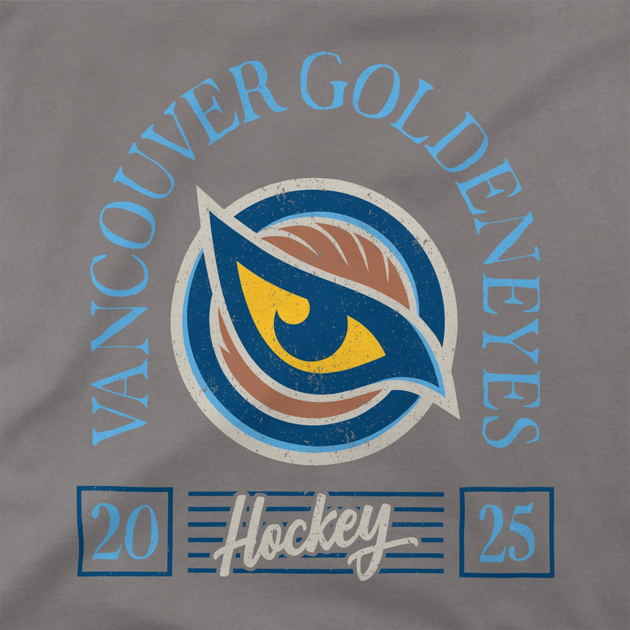 Adult Vancouver Goldeneyes Stadium Essentials Laylow Vintage T-Shirt - T-Shirt in Grey