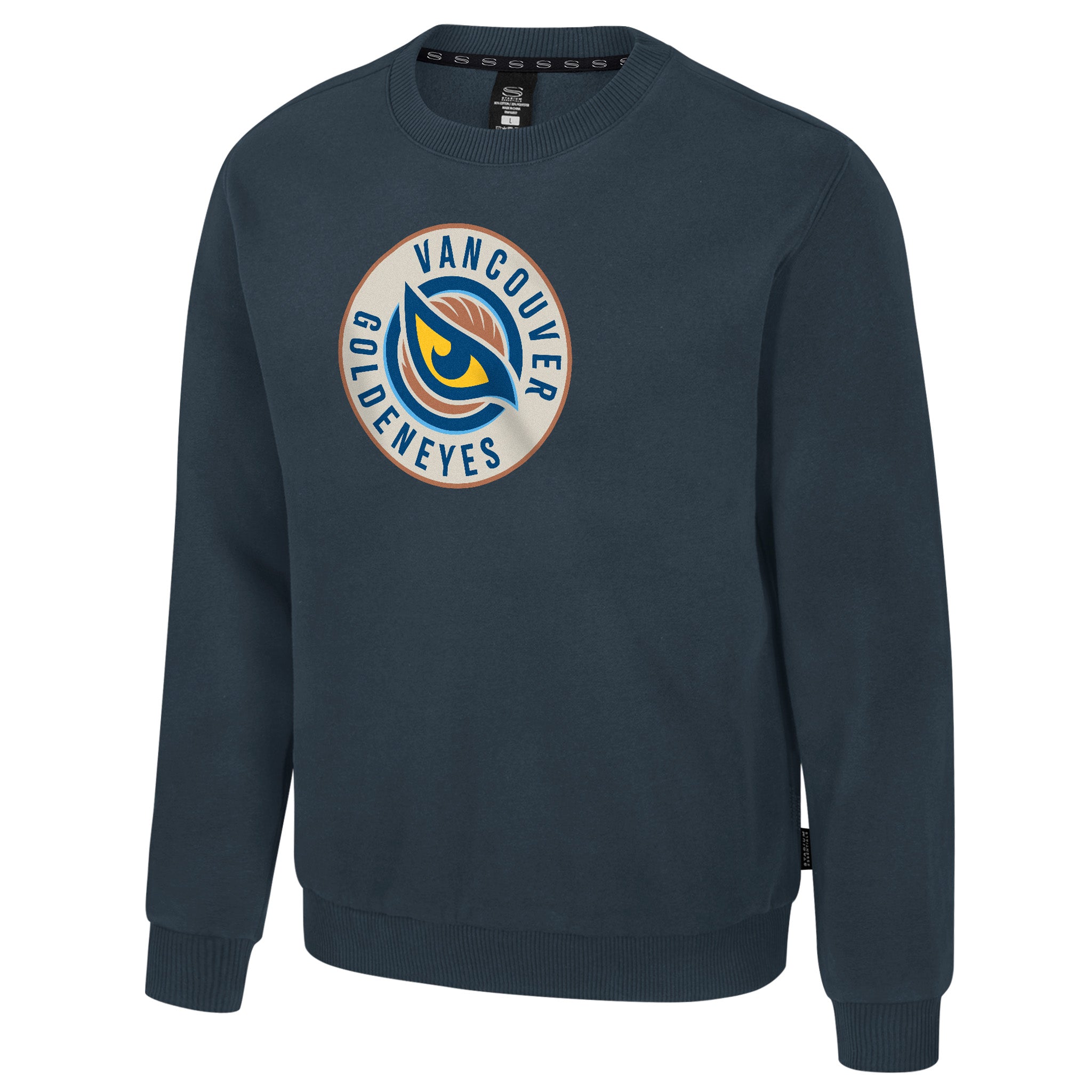 Adult Vancouver Goldeneyes Stadium Essentials Club Level Fleece Crewneck Sweater - Crewneck in Charcoal
