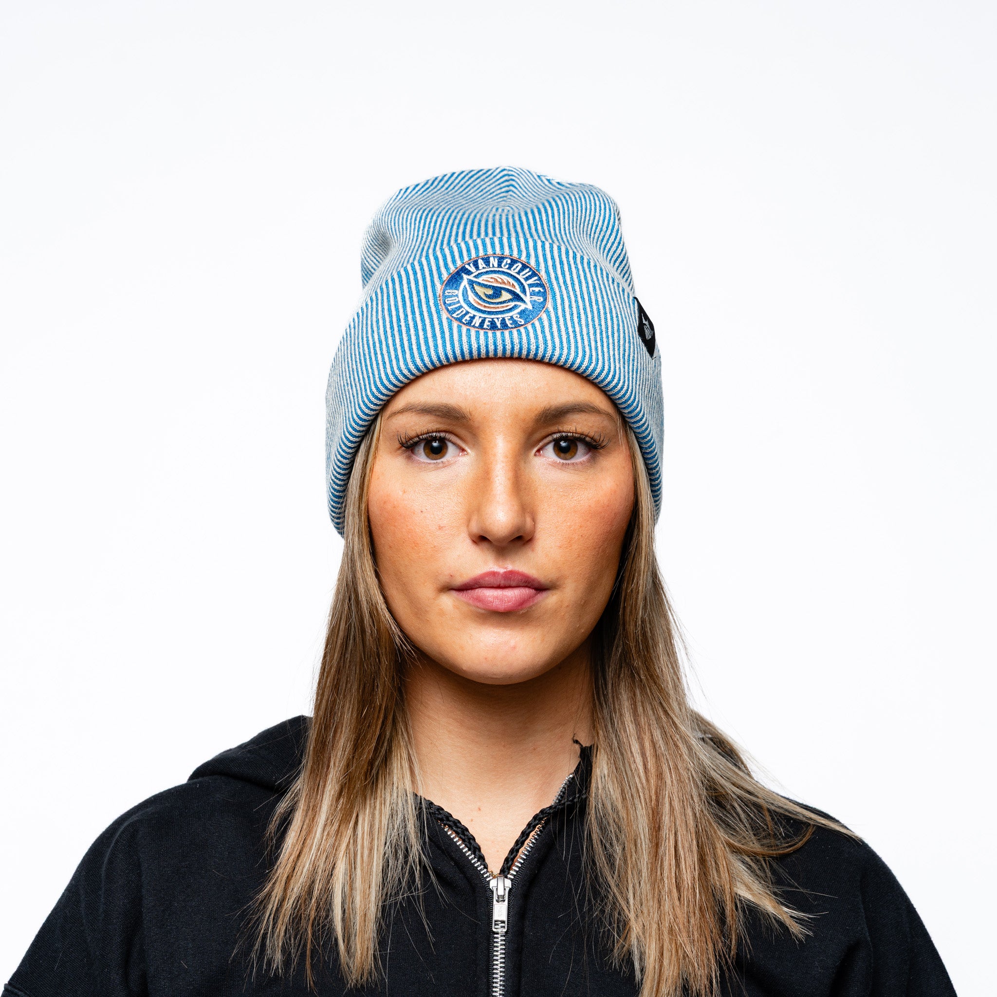 Adult Vancouver Goldeneyes Royalty Double Knit Beanie - Hat in Blue