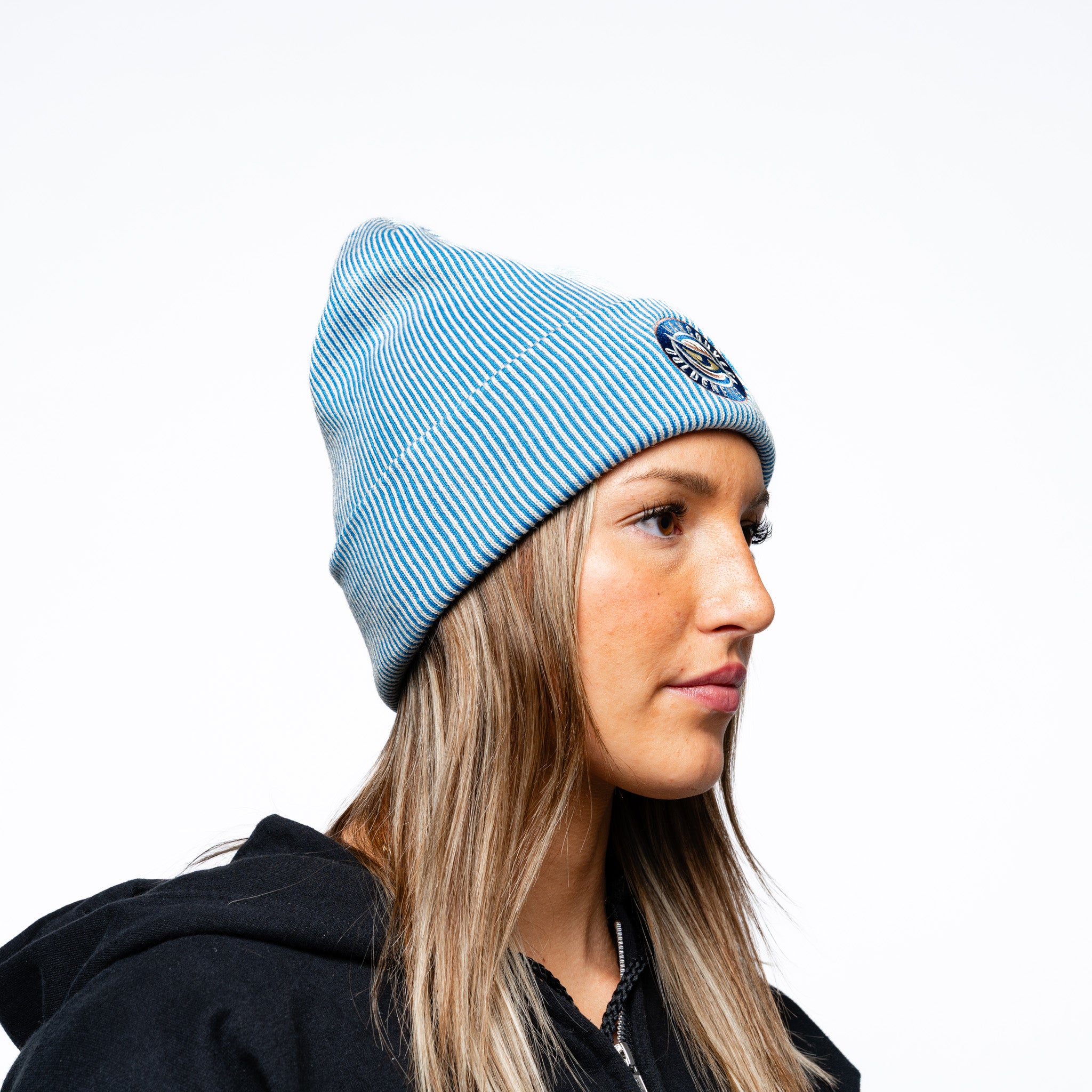 Adult Vancouver Goldeneyes Royalty Double Knit Beanie - Hat in Blue