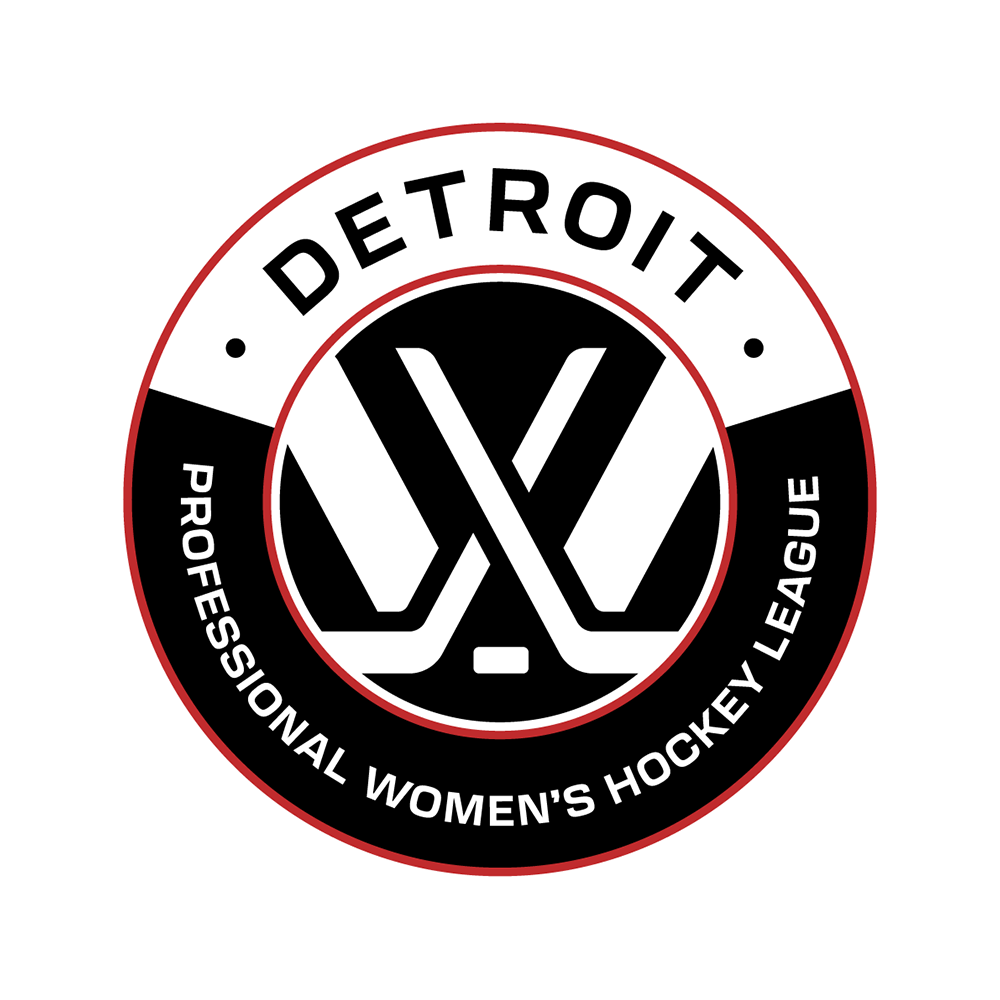 Logo of the Detroit Professional Women's Hockey League with crossed hockey sticks and text.